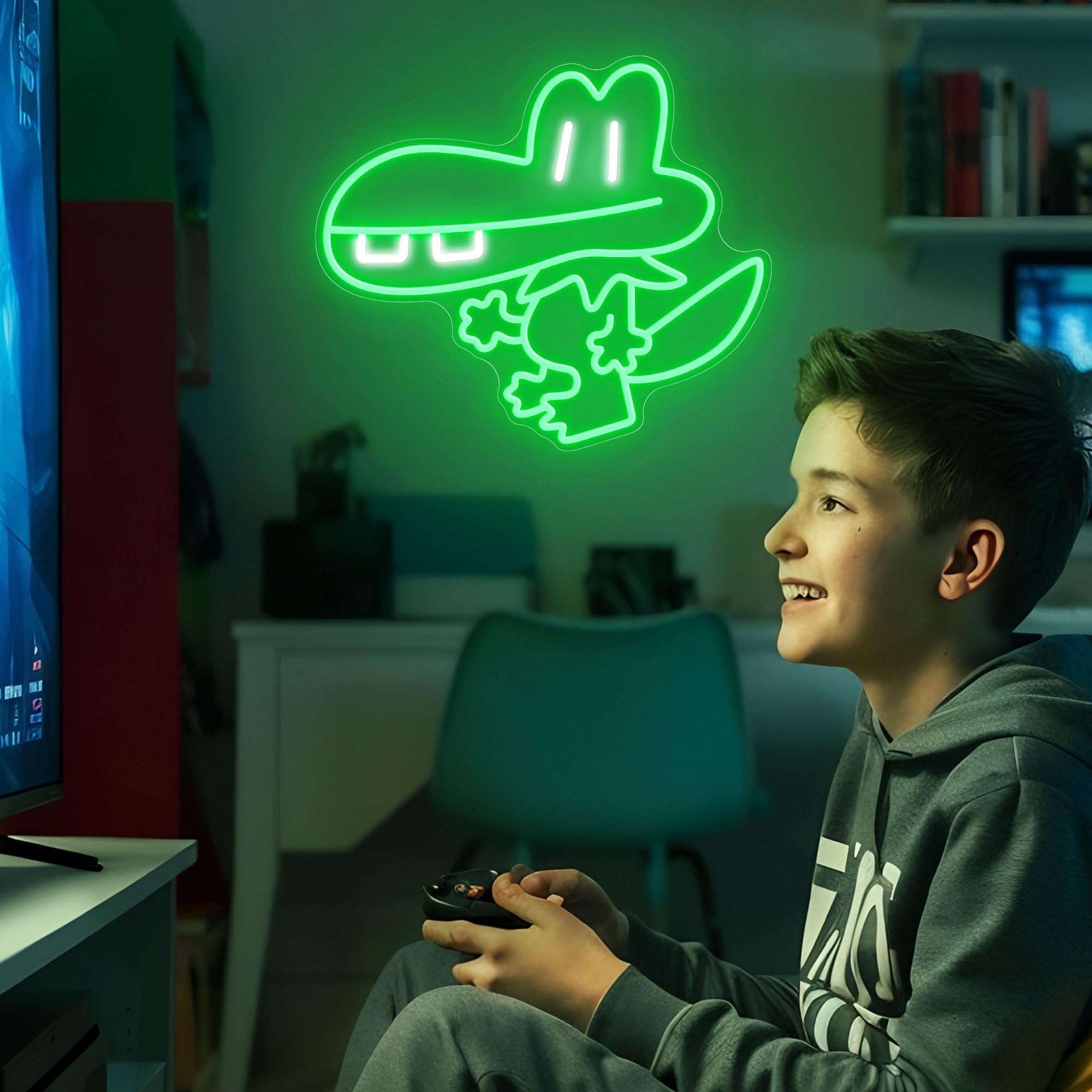 WMAT Dog Man BUB LED Neon Sign - 15x13 Inches, Vibrant Polycarbonate Wall Decor for Kids’ Bedroom & Game Room