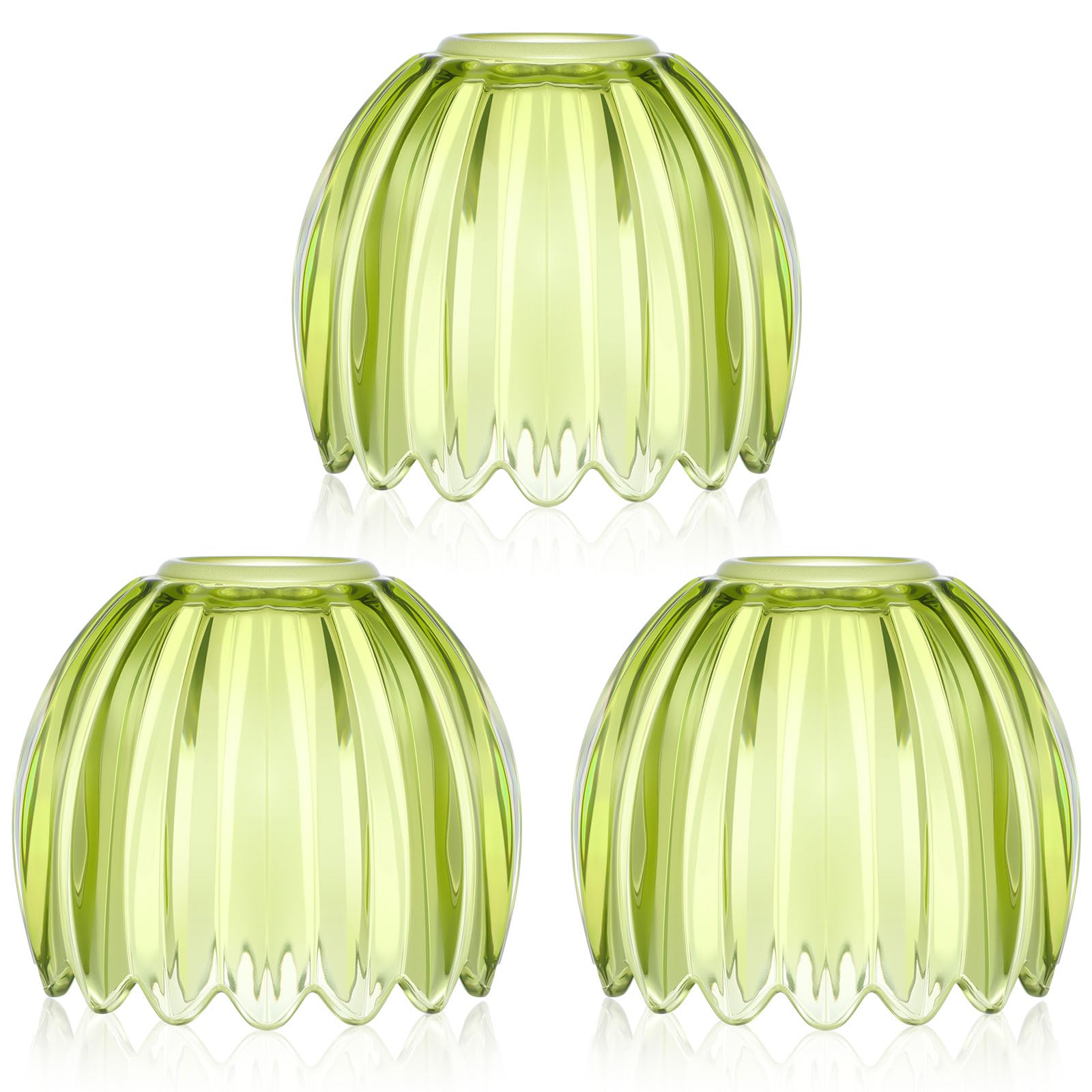 Teenyyou 3 Pcs Glass Tulip Lamp Shade Small Flower Sconce Shade E26 Base 1.65 Top x 4.45 Dia. x 4.33 H Mini Lampshade Replacemen