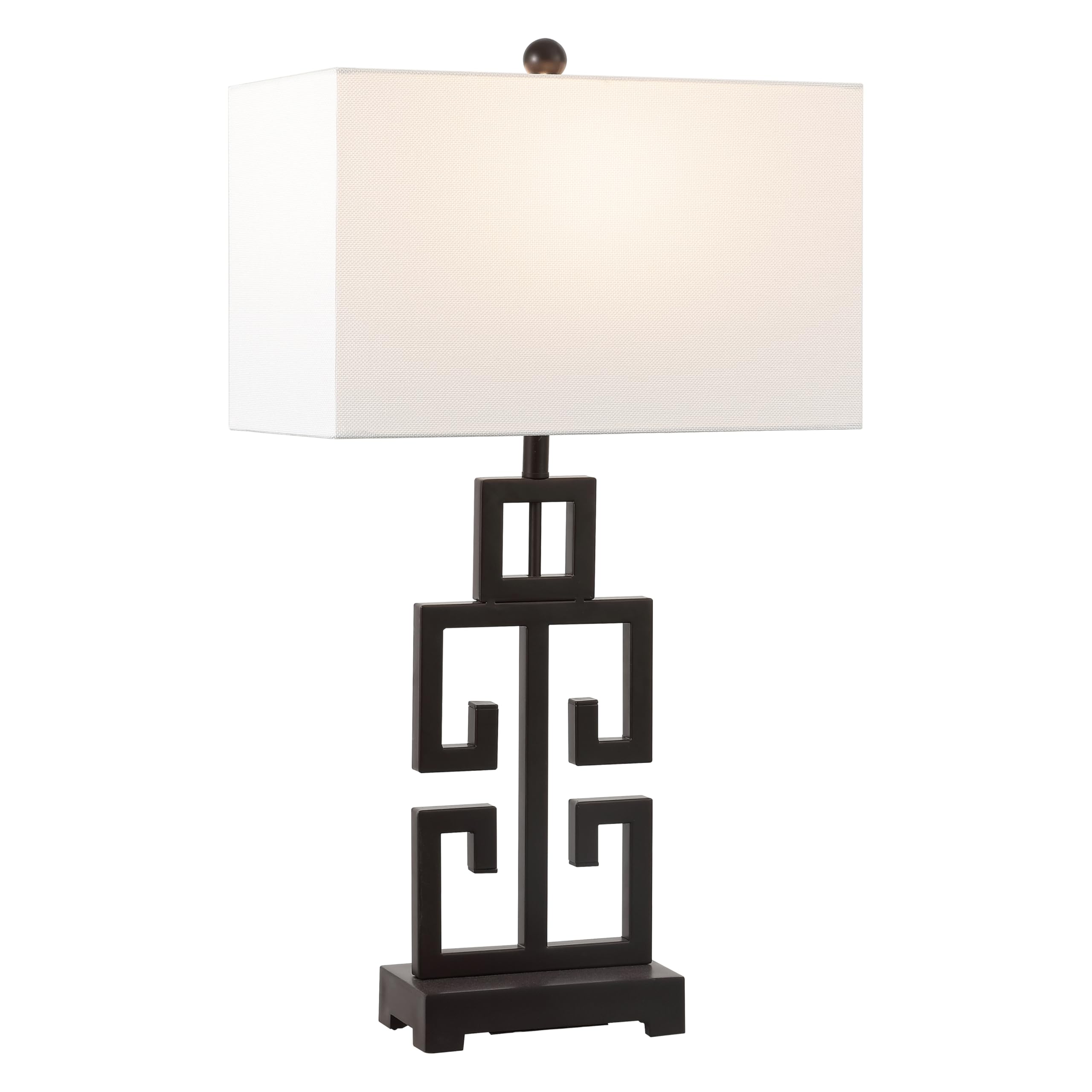 Safavieh Lighting Collection Greek Key 29-Inch Oil Rubbed Bronze Metal Table Lamp Set Of 2 (Led Bulbs Included)