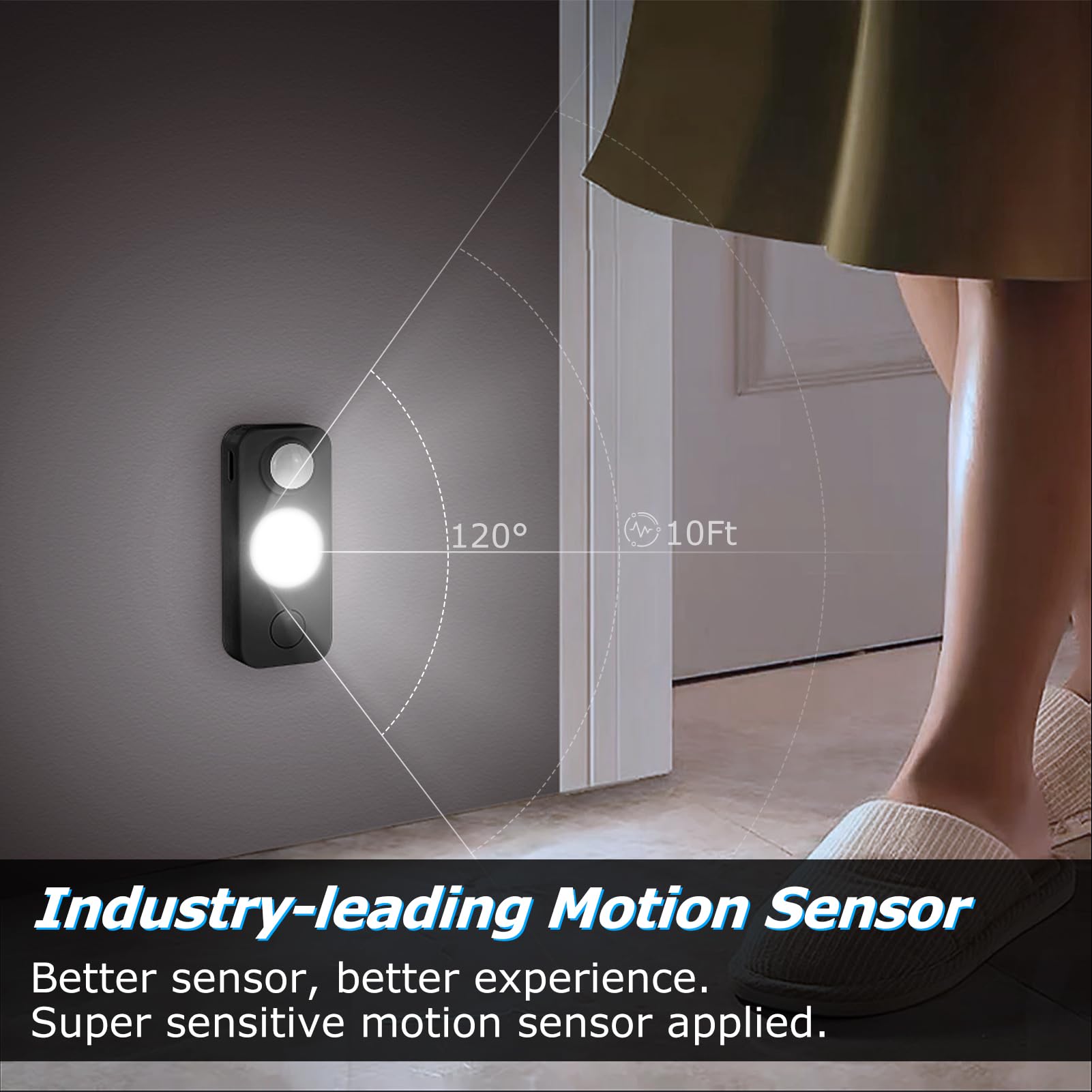 NIEGNOWOO LED Motion Sensor Puck Lights, Rechargeable Night Light, 6 Pack, Daylight White, Model HS-CGD-DW-6P-US, USB Charging Included