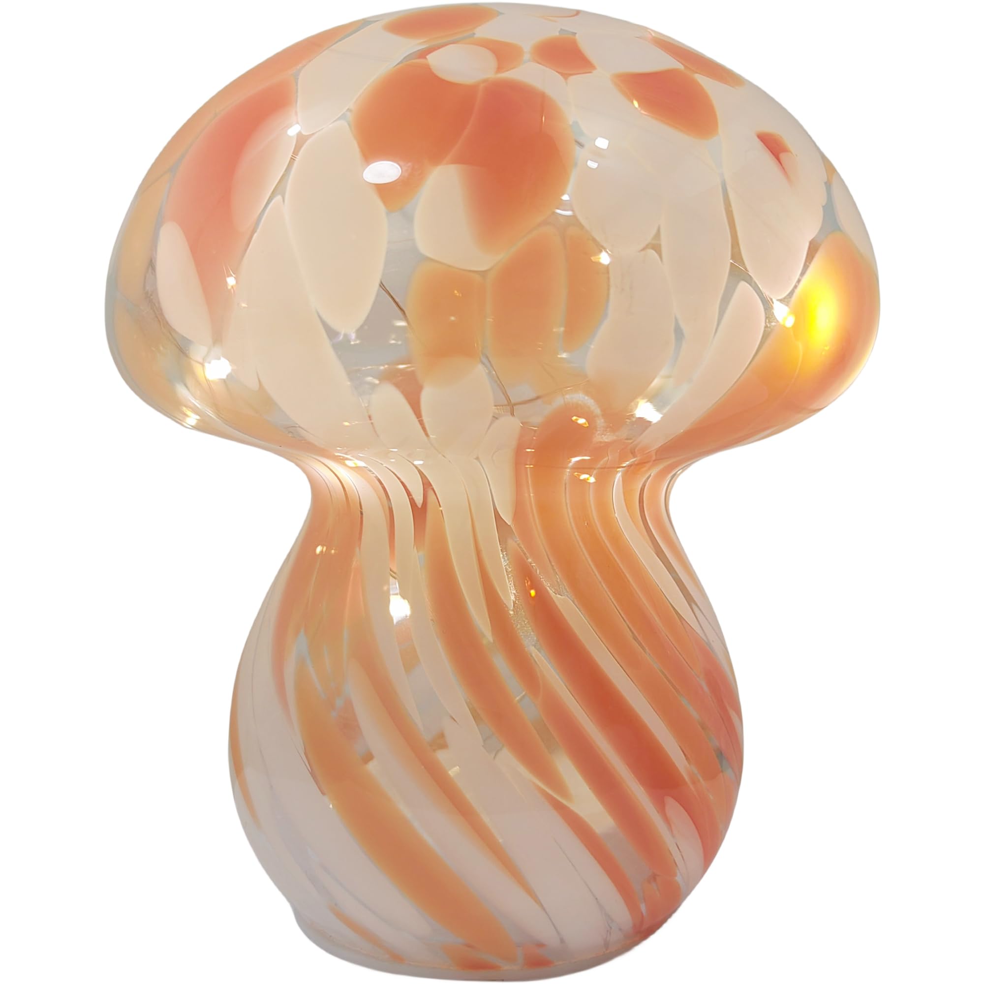 JBGIYOSG Mushroom Table Lamps Night Lights Cute Glass Nightstand Bedside Desk Lamps for Bedroom Living Study(Bulb Included) - Re