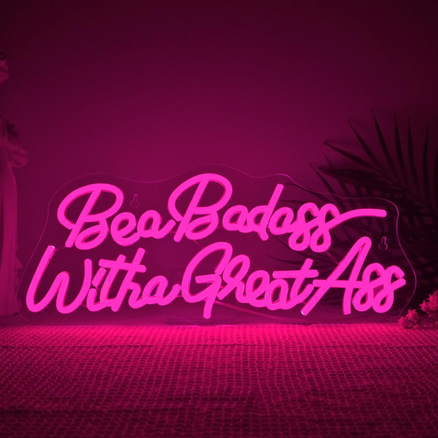 LUCUNSTAR Neon Sign Light, USB Powered, Dimmable, Pink inBe a Badass with a Goodassin for Home and Party Decor