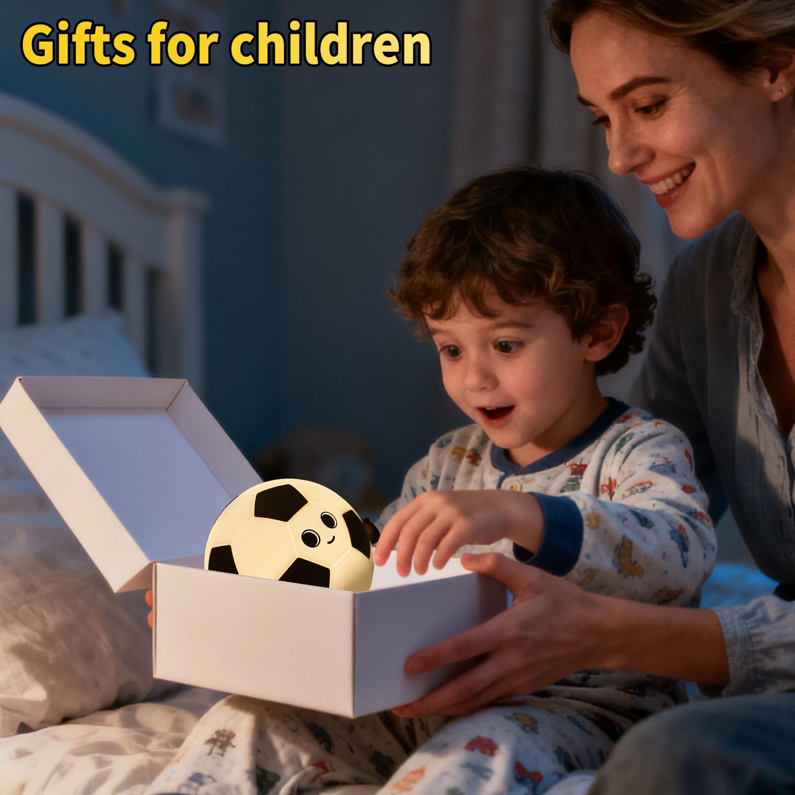 Hpydiy Cute Soccer Ball Fun Night Light - Dimmable Rgb Touch Control Lamp  Usb-C Rechargeable  Stress Relief Toy For Sports Fans  Home Decor And Gift