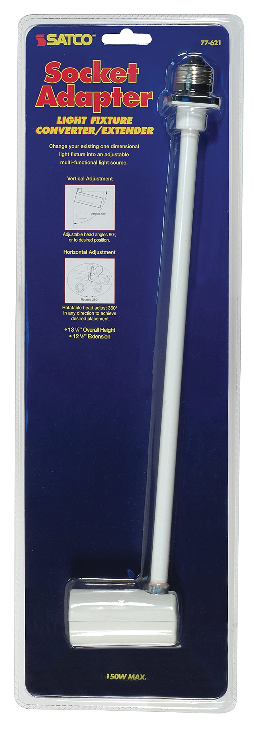 Satco Sf77/621 Socket Adapter Recessed Light Converter, White