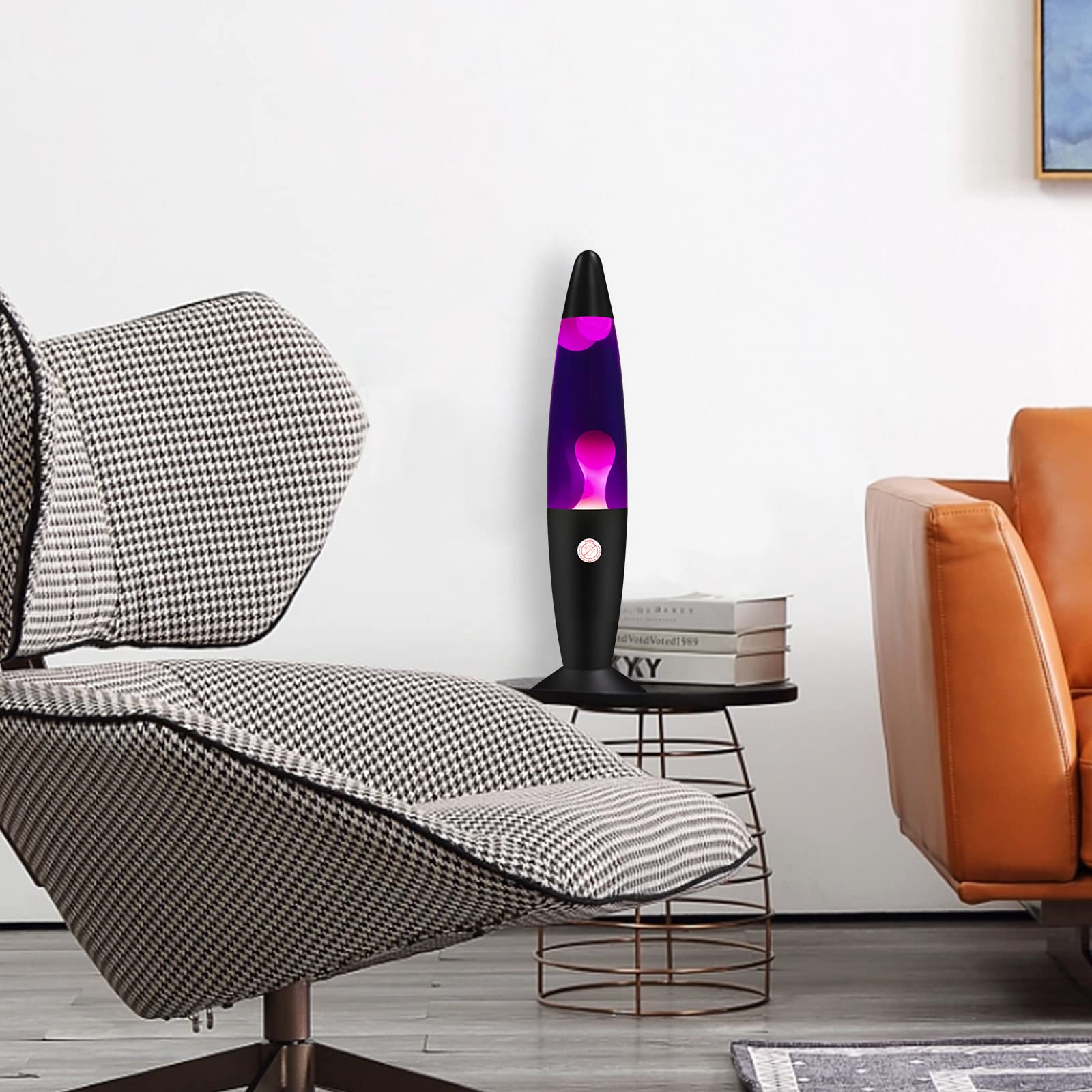 Vanful Liquid Motion Lamp, 13in Purple White Aluminum Nightlight for Home Decoration
