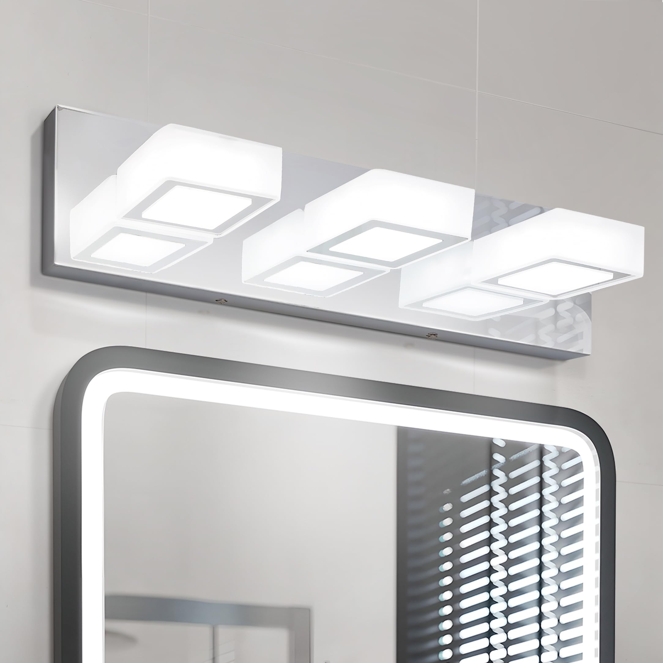 ASD LED Bathroom Vanity Light Fixture 3-Lights 15W Dimmable Chrome Model A-LVF25M-3D15CH
