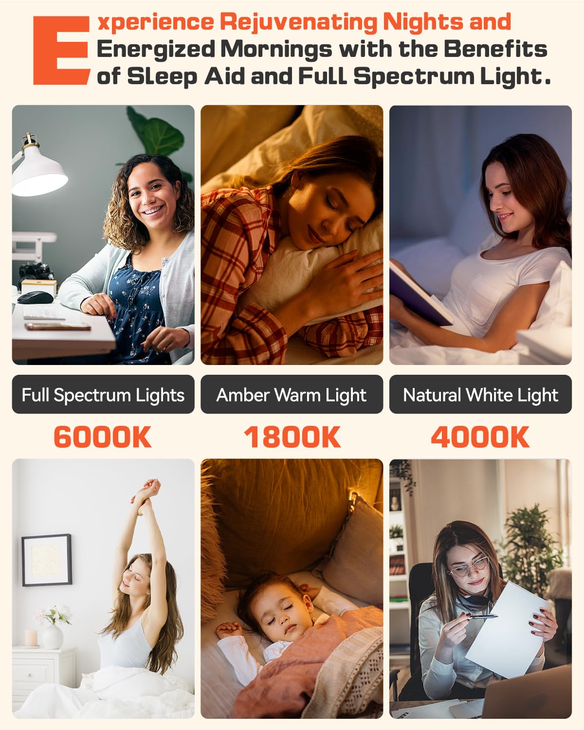 Neporal 9W Amber Light Bulbs With Remote, 3 Color Dimmable Full Spectrum Warm Light Bulbs, Blue Light Blocking, 4 Level Timing, Dim Light Bulbs 60W Equivalent For Bedroom, Nursery, Sleep