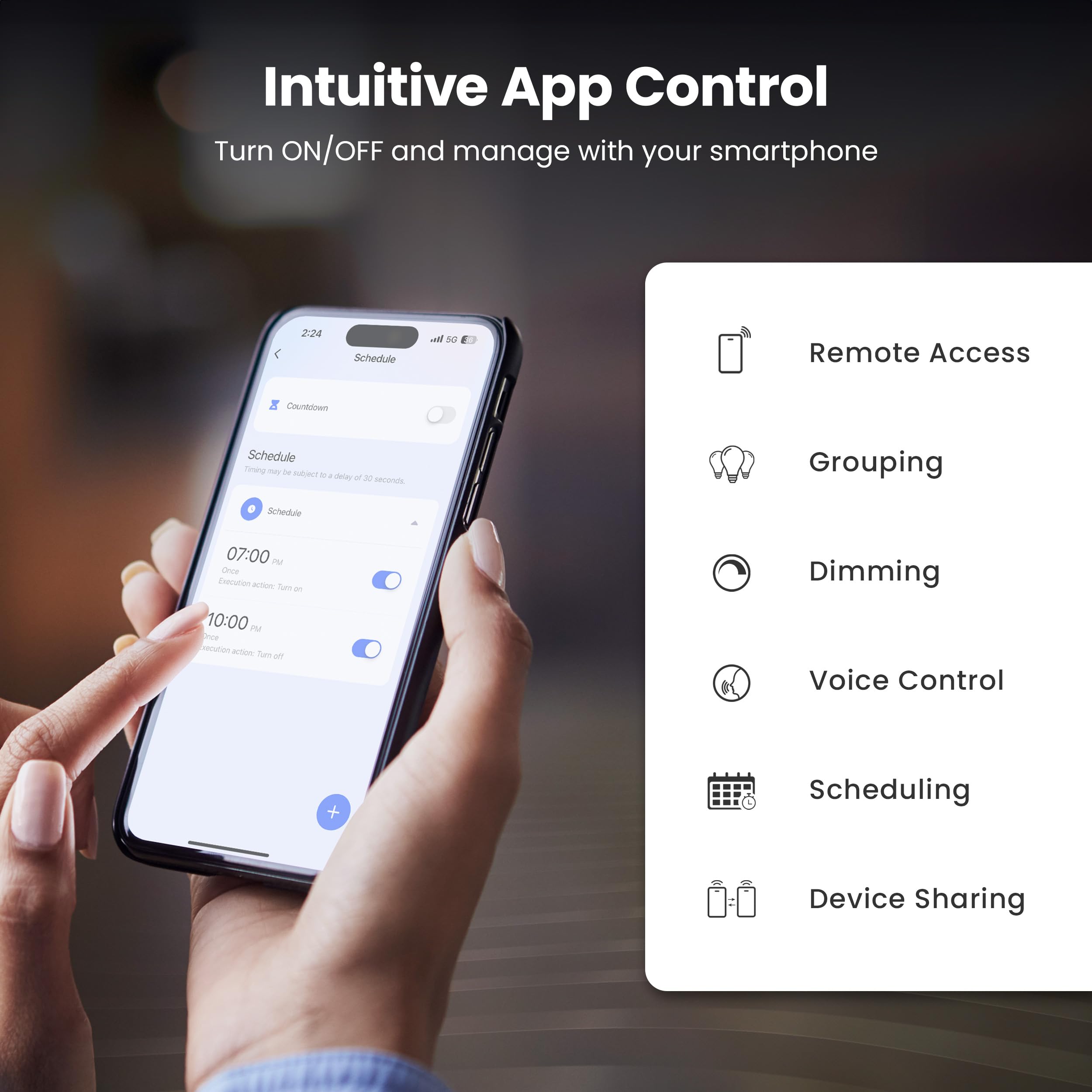 Feit Electric Smart Led Neon Flex Strip Lights, 10Ft, Bendable, Rgbw Color Chasing, Dimmable, 2.4Ghz Wifi Enabled, Compatible Wi