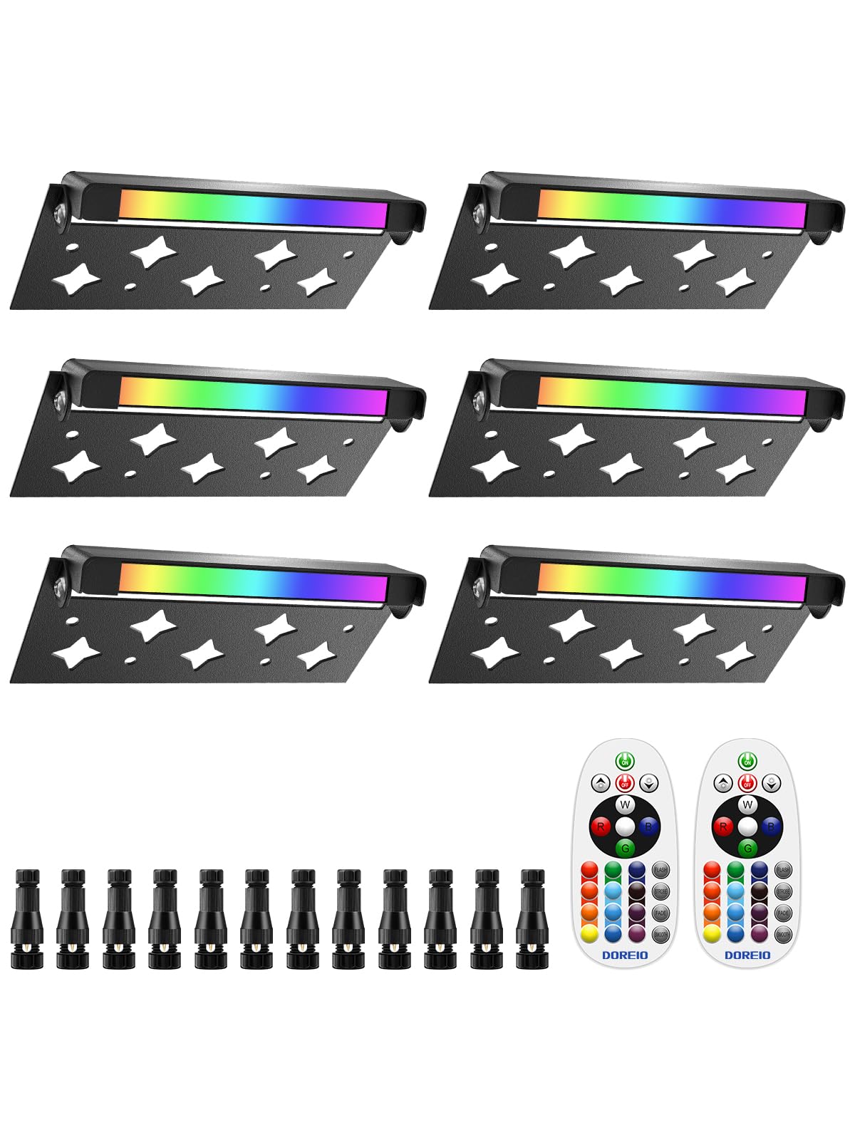 Doreio 5W Rgbw Led Hardscape Lights - 6 Pack Color Changing Low Voltage Outdoor Lighting