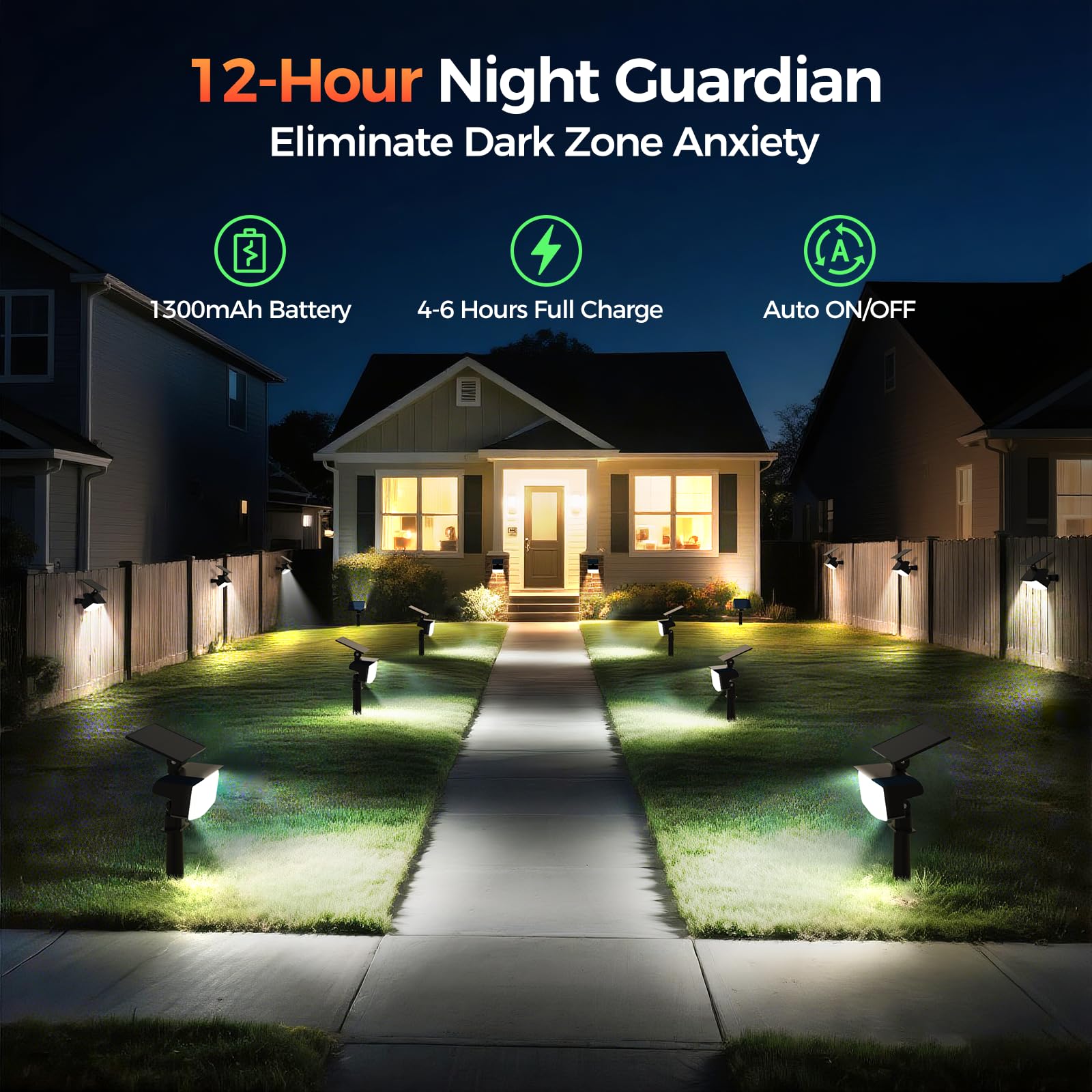 Solar Spot Lights Outdoor  92 Leds Landscape Lighting With 3 Lighting Modes And Auto On/Off  Ip67 Waterproof Spotlights  Outdoor Solar Lights For Yard Garden  8 Pack (Cool White)