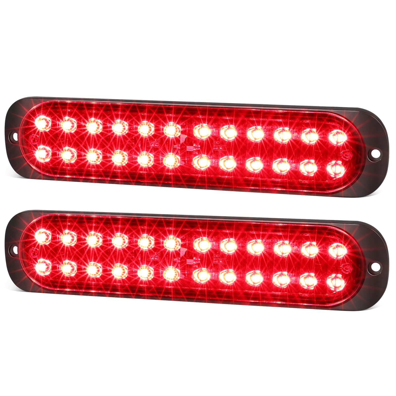XtraGlow 7.5 inch Aluminum Housing Red Stop Brake Turn Signal LED Trailer Lights 24LEDs Waterproof Surface Mount Side Marker Lights for Truck Tractor Motorcycle Jeep RV  2Pcs
