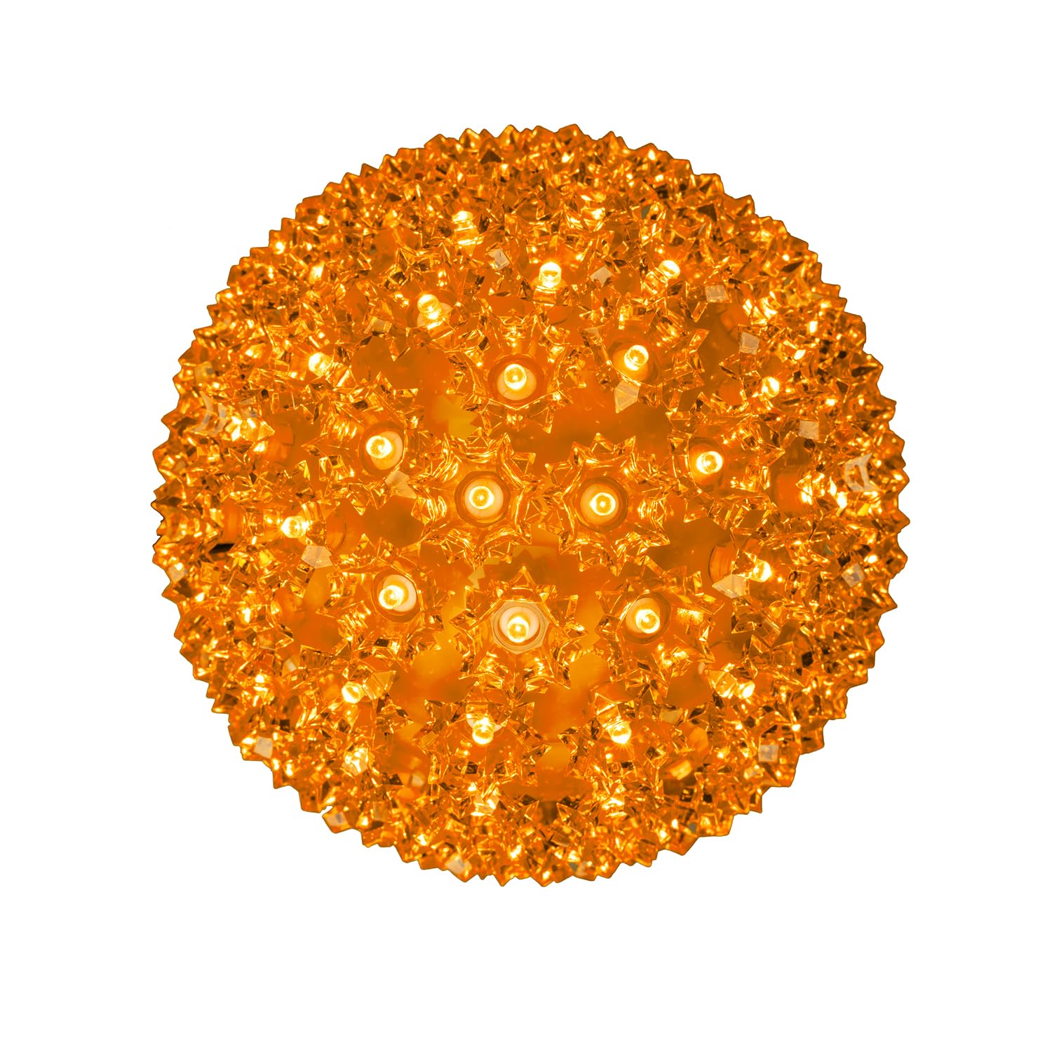 Novelty Lights Outdoor LED Light Sphere, 150 Lights, 10in Diameter, Plastic, Orange, Model AX-AY-ABHI-83551