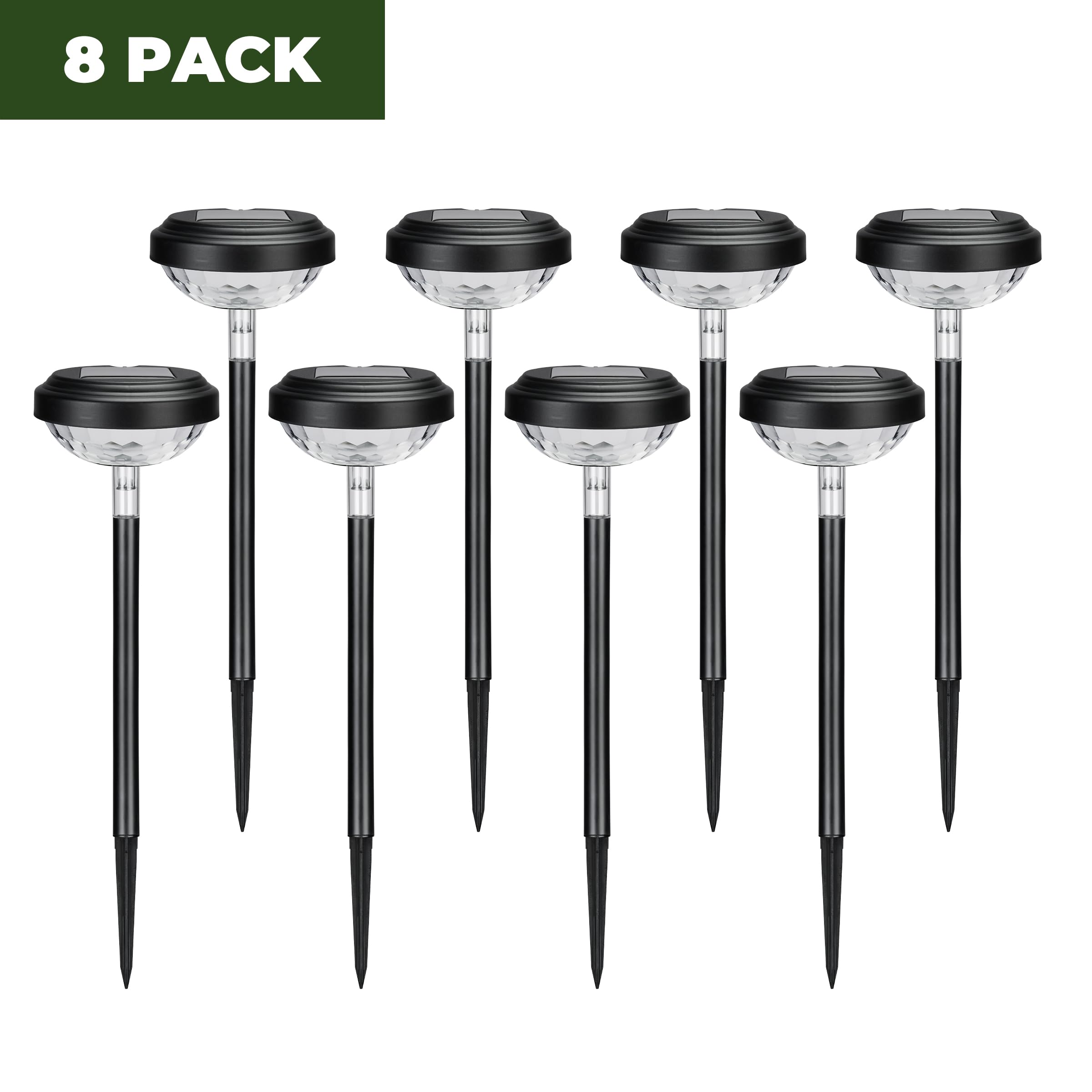 Kingsyard 8 Pack Solar Pathway Lights Outdoor Waterproof Ip67, Bright Color Changing & Warm White Led Solar Lights For Outside G