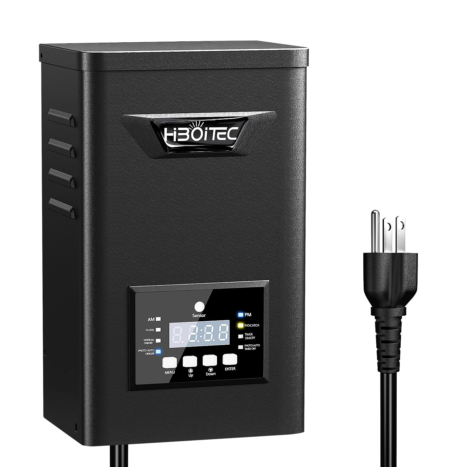 Hiboitec 300W Low Voltage Landscape Transformer, Outdoor Lighting Transformer With Photocell Sensor And Timer, 120V Ac To 12V/14V Ac Weatherproof Transformers For Landscape Lighting Path Lights