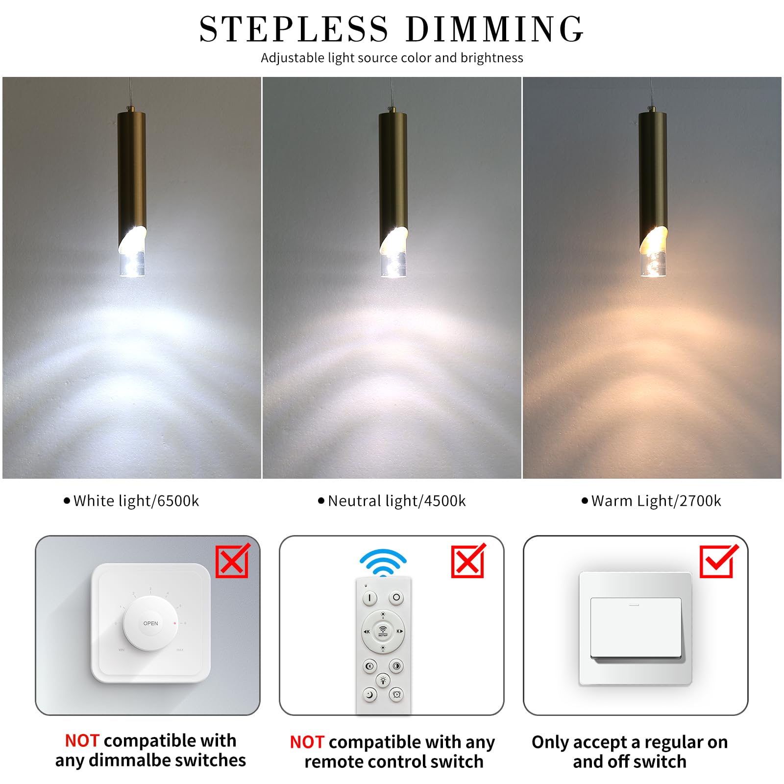 Modern Gold Pendant Light Fixture  Acrylic Bubble Cylinder Hanging Lights  3 Color 2700K/4500K/6500K  Minimalist Ceiling Chandelier Lighting For Dining Room  Bedroom  Hallway  Bar  Kitchen Island
