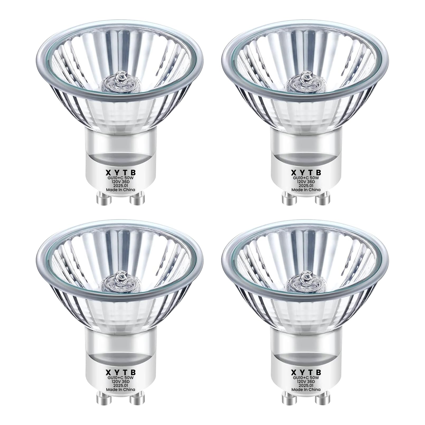 Yohonk Gu10 Halogen Bulb, 120V 50W Halogen Light Bulbs With Glass Cover For Candle Warmer, Mr16 Gu10+C 2700K Warm White Dimmable