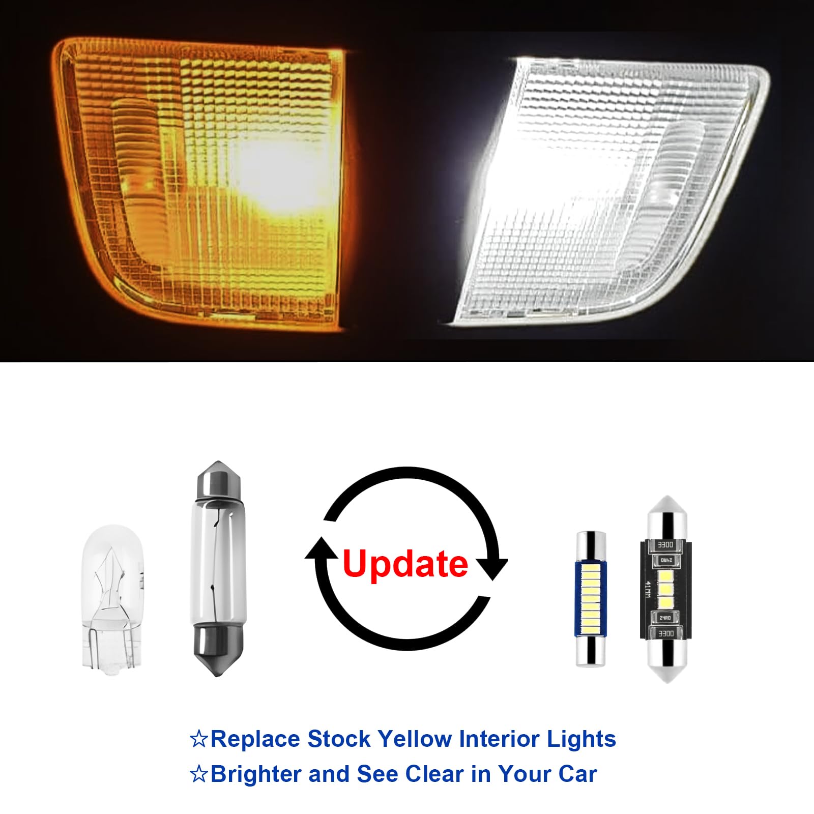 15Pcs Car Interior Lights: Super Bright Bulbs 6000K White Led For 2007 2008 2009 2010 2011 2012 2013 2014 Chevy Tahoe/Suburban Lighting Package Kit Includes Light Accessories + Install Tool
