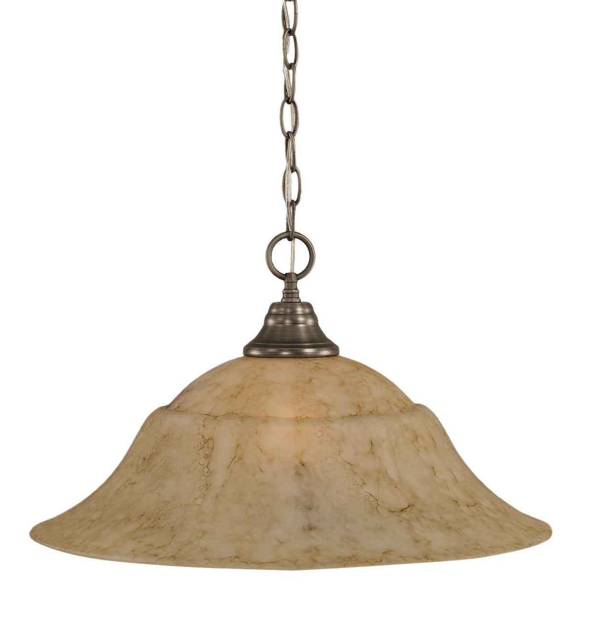 Toltec Lighting 10-Bn-53818 Chain Hung Pendant With 20&quot; Italian Marble Glass, Brushed Nickel Finish