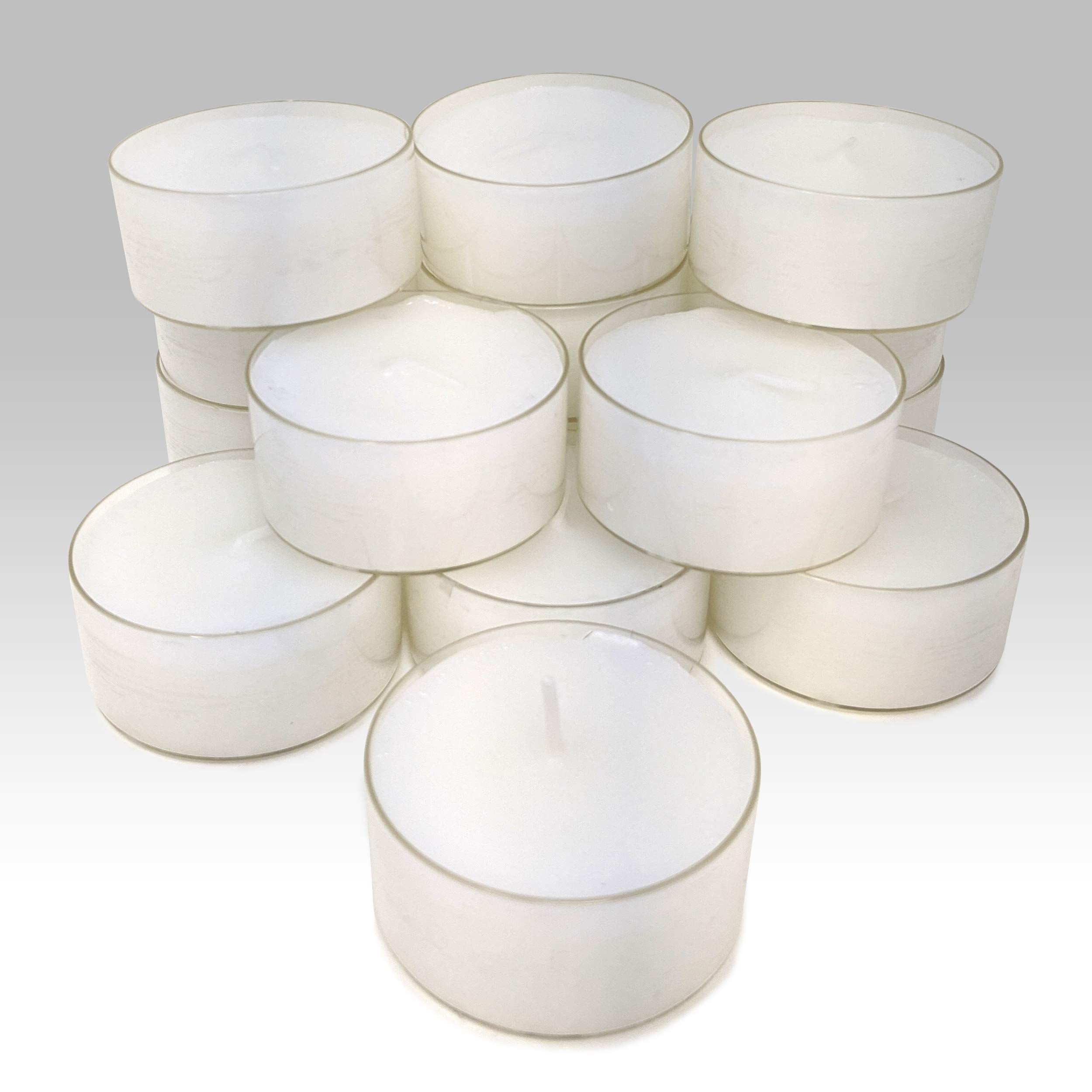 Hyoola Tea Light Candles - 16 Pack Jumbo Unscented - 10 Hour Long Burning White Wax - Model H28012