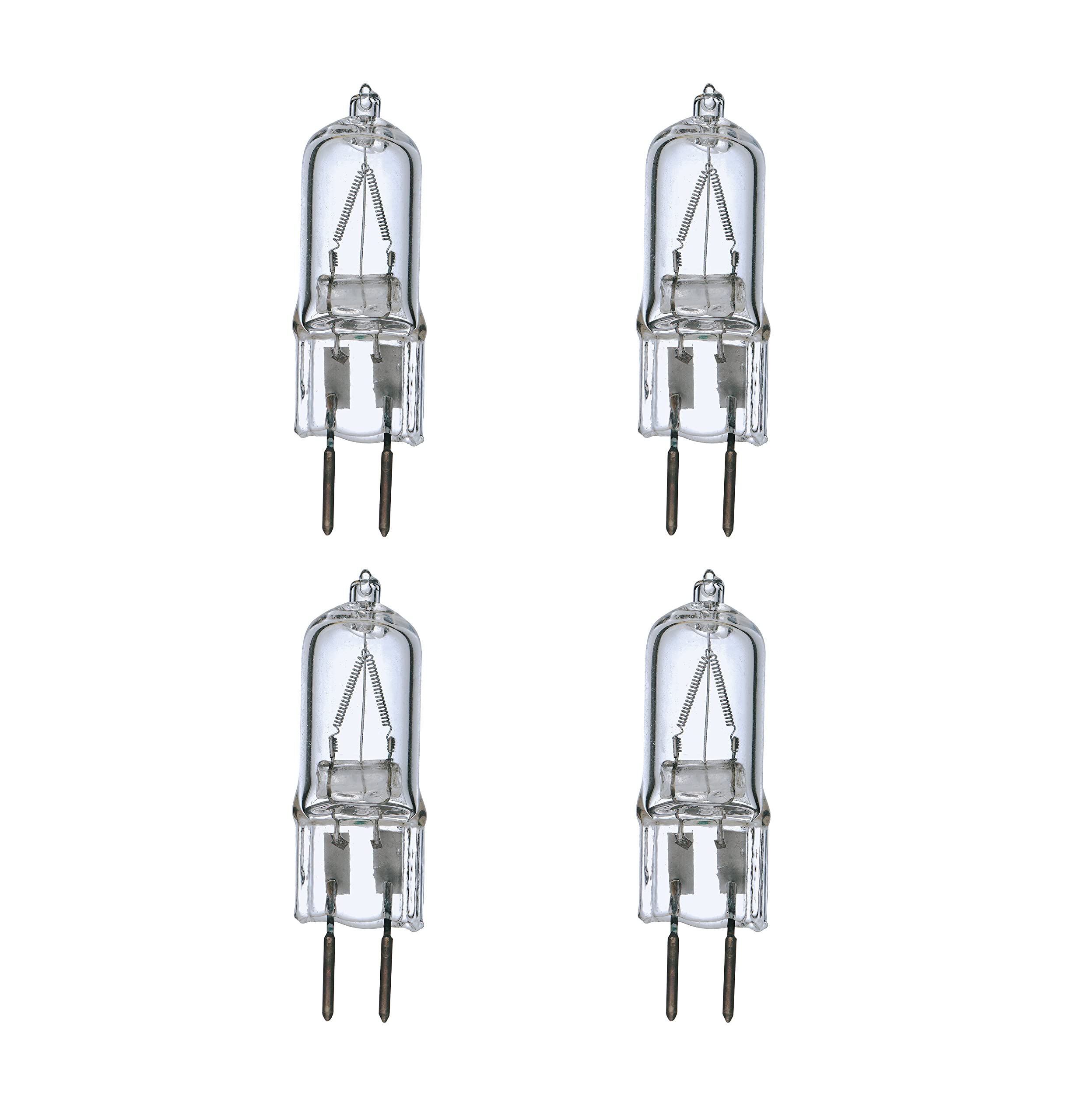 Satco T4 Bi-Pin Halogen Light Bulb, GY6.35 Base, 35W, Clear, 4-Pack, Model S3164/04