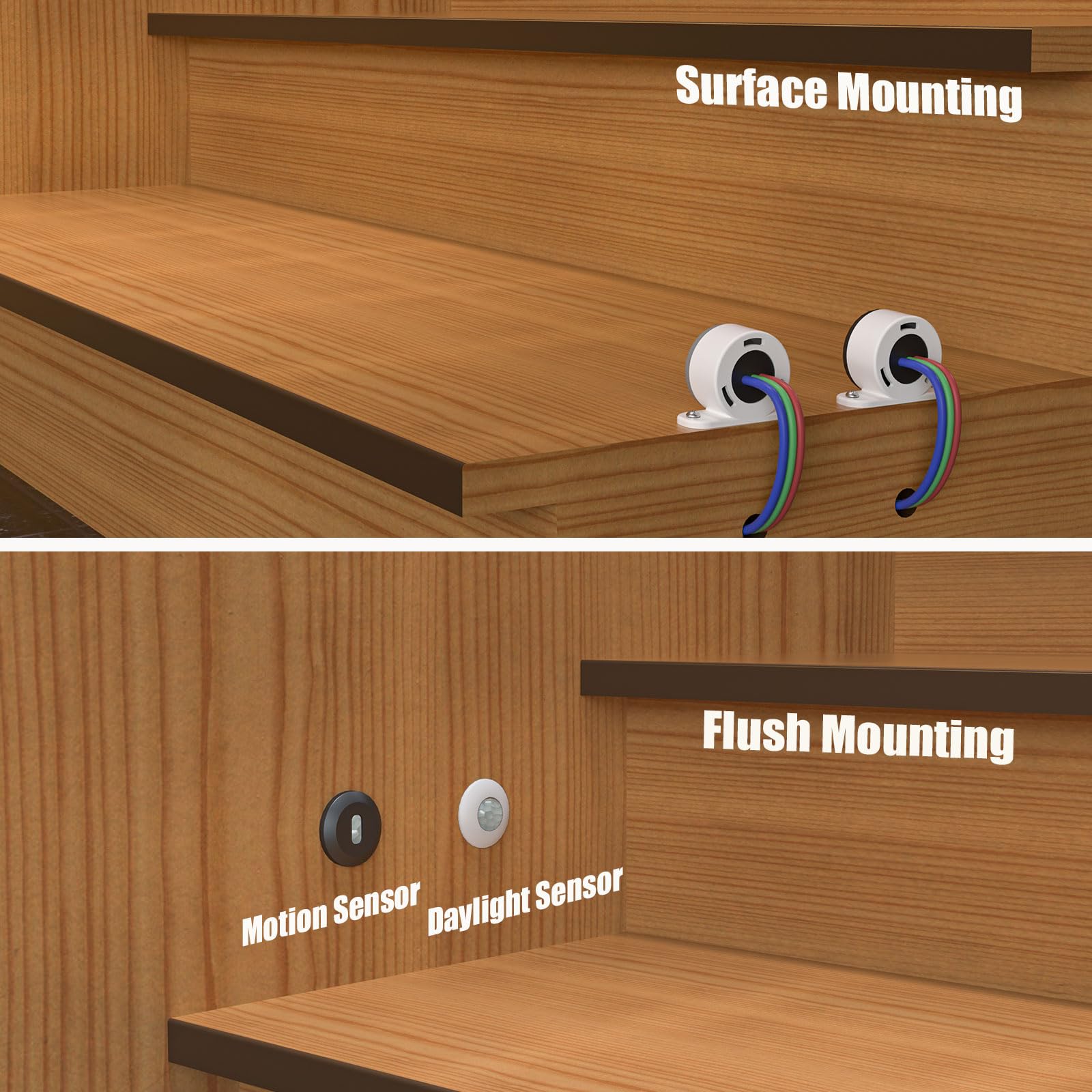 Komigan Motion-Activated Cascading Effect Led Stair Lighting Kit Kmg-3233, 23.6'' Aluminum Light Bar For Indoor Staircases (Cool