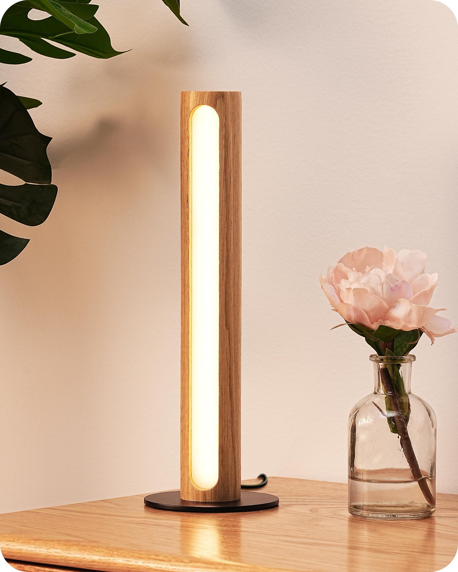 EDISHINE LED Table Lamp, Stepless Dimmable, Touch Switch, Cylindrical, Light Color