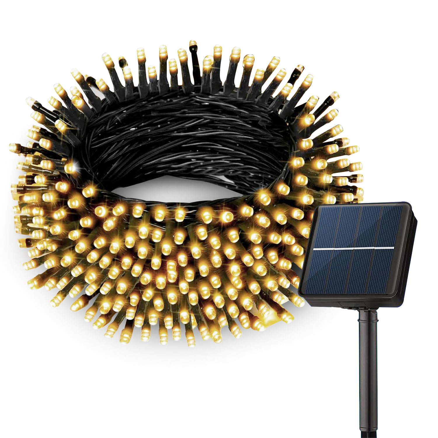 Solar String Lights Outdoor, 200LED 72Ft 8 Modes Outside Lights Solar Christmas Lights Waterproof Starry Fairy Lights Ambiance Lighting for Patio Garden Wedding Party Christmas Decor (Warm White)