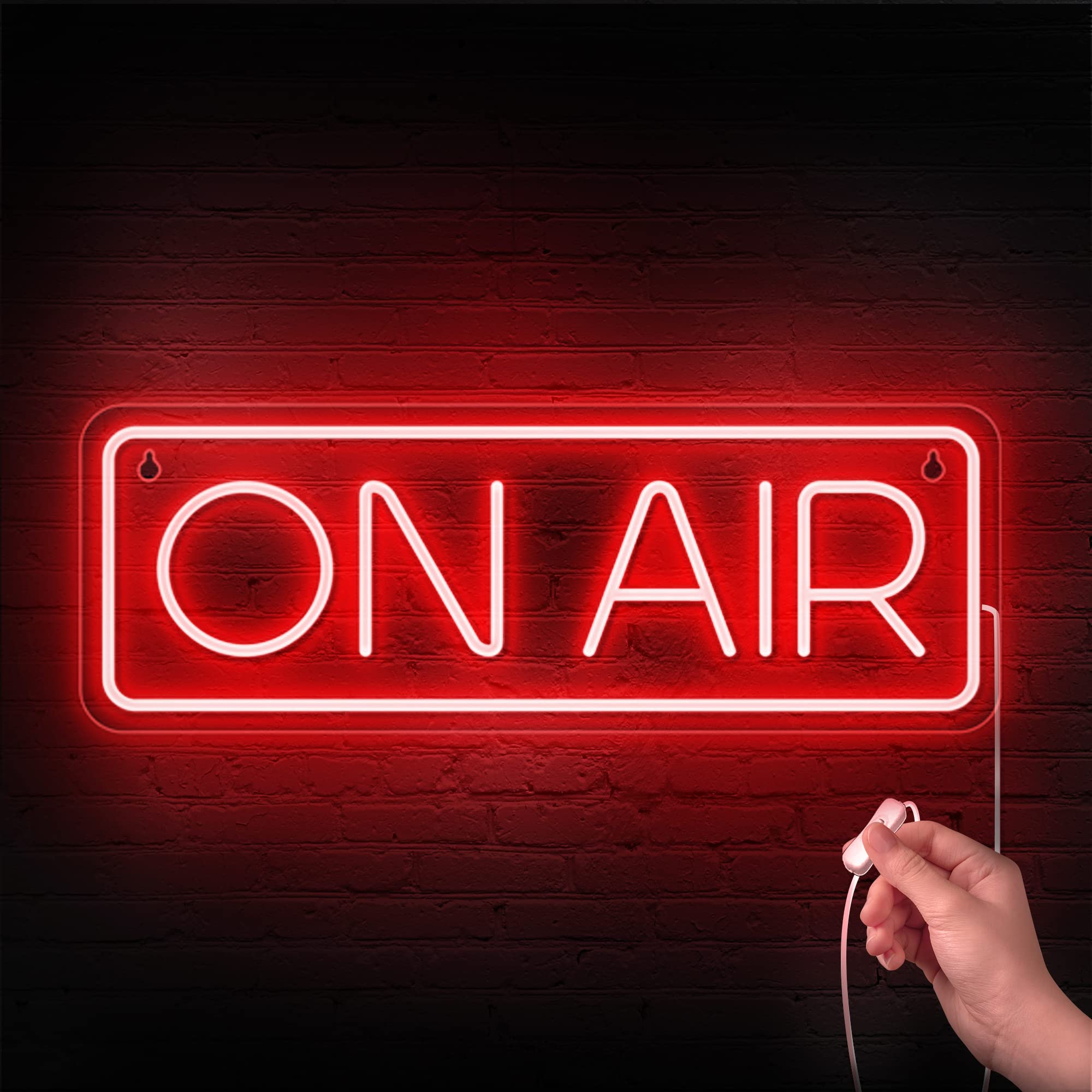 ON AIR Neon Sign - Live On Air Sign for Streaming/Gaming/Recording Studio Decor - LED Streaming Lights for Streamers/Gamers/Infl