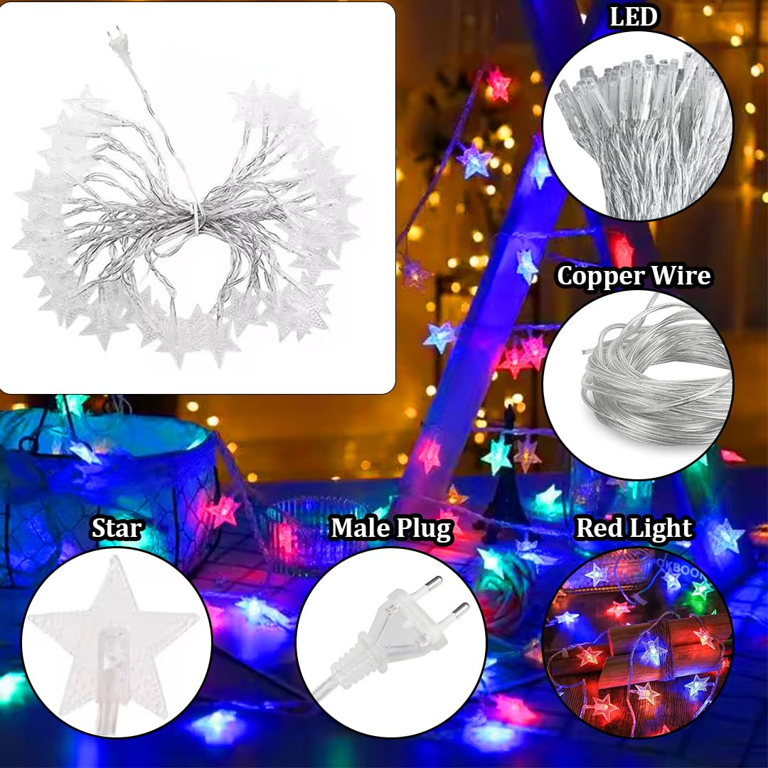 fizzytech Plastic Star Fairy String Lights Of Home Decoration Diwali Light Diwali Christmas Navratri Home Decoration, Lights Of