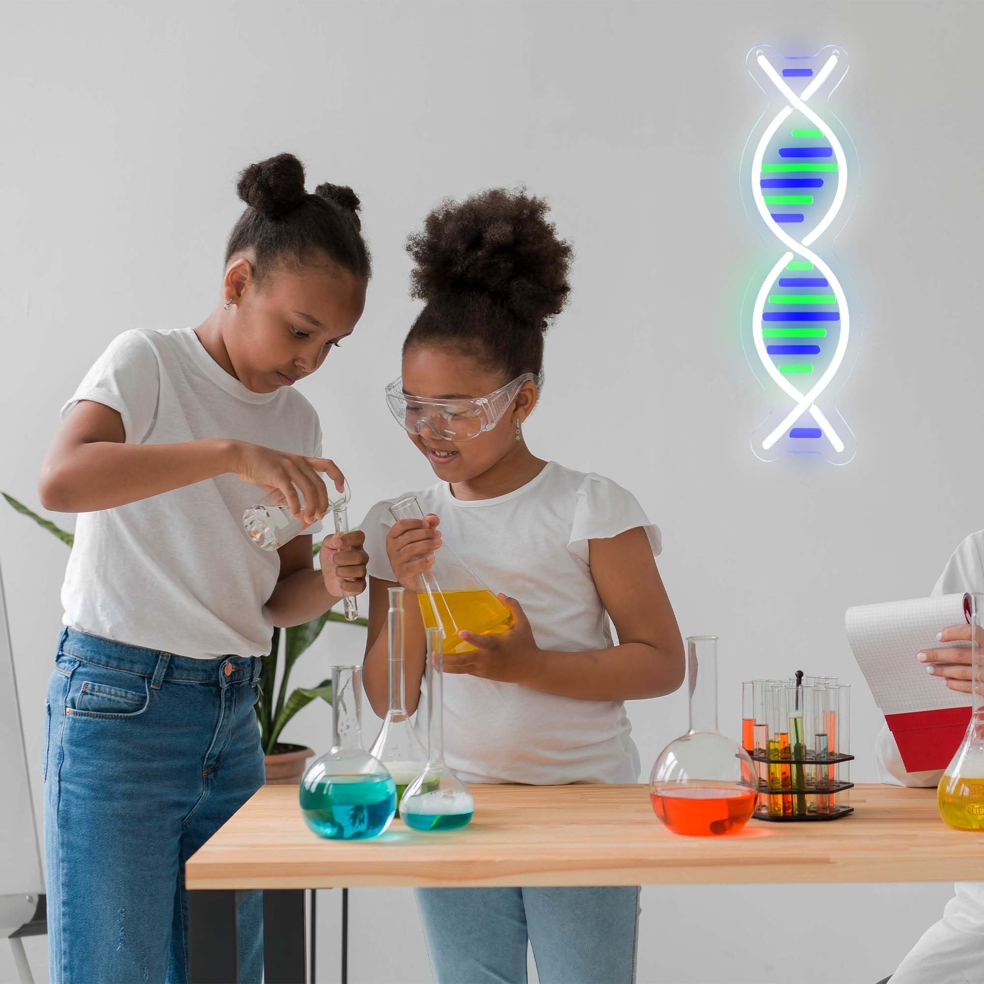 Dna Double Helix Neon Signs For Wall Decor  Dimmable Led Dna Neon Light Art Wall Sign  Usb Powered For Man Cave Gaming Room Bedroom Biology Science Gift Decor For Nurse Doctor Physician(4.7 * 16.1In)