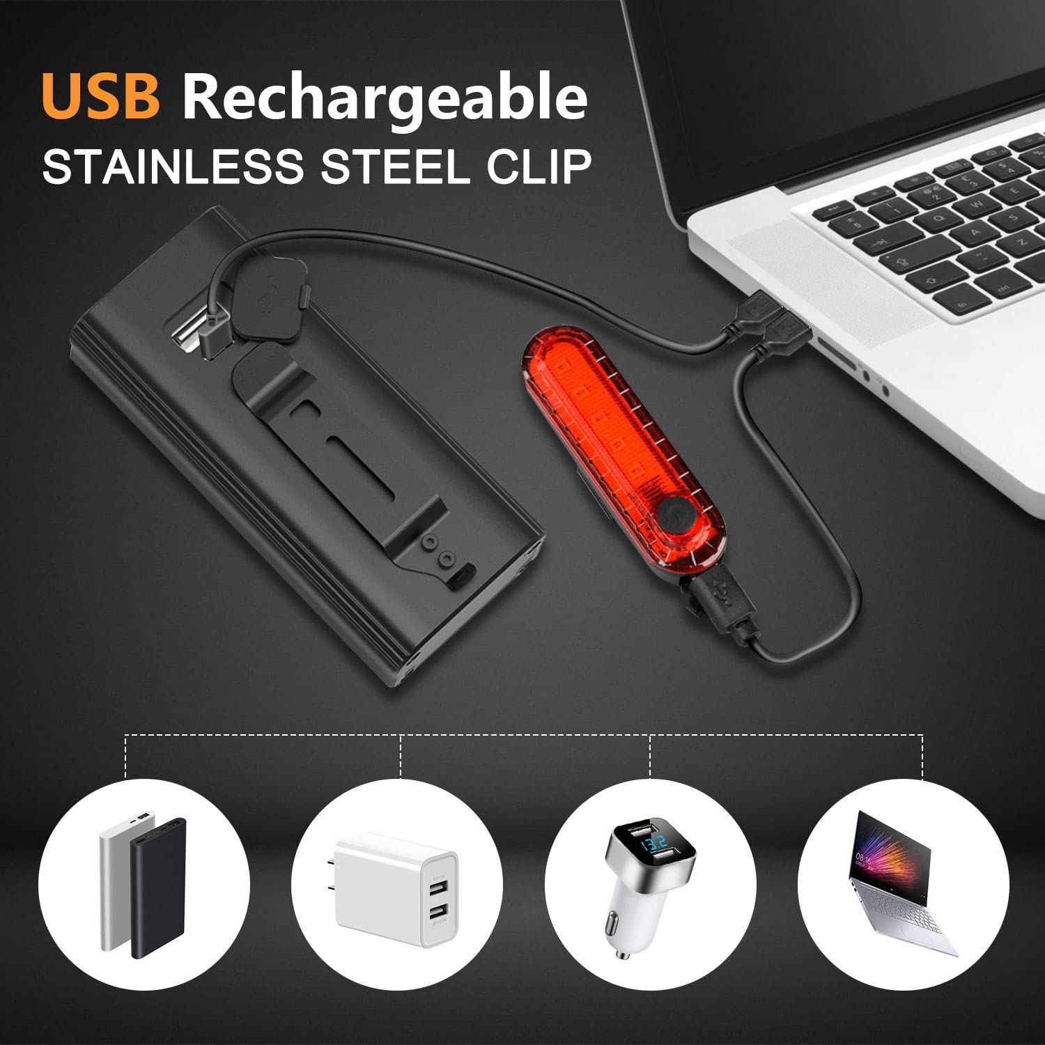 Usb Rechargeable Bike Lights Set, Bike Headlight 3T6 Led 3000Lm,Super Bright Headlight Front Lights And Back Rear Led,3+5 Light Mode Fits All Bicycles, Mountain,Road