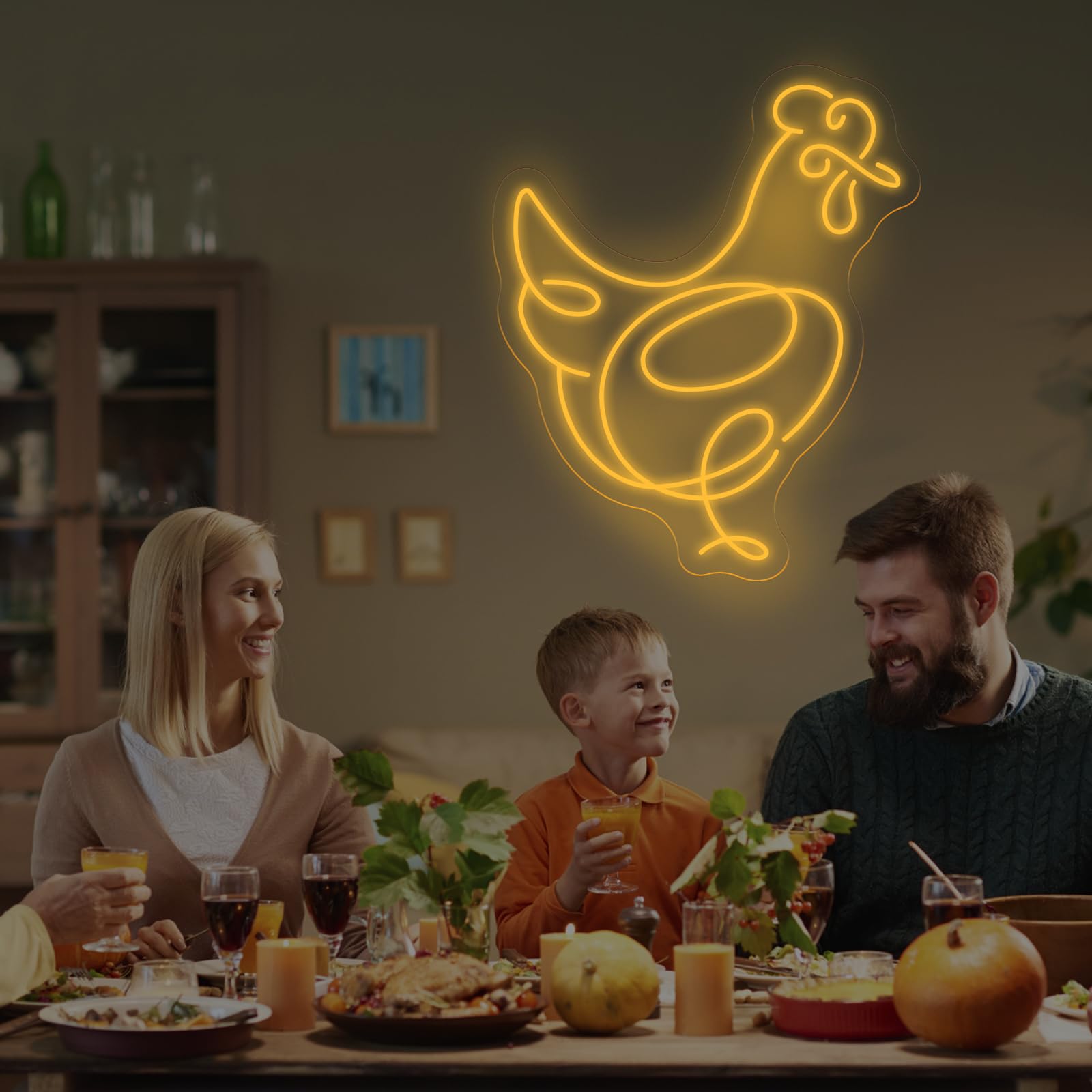 Chicken Neon Wall Sign  Rooster Led Neon Sign  Animal Neon Wall Light  Wild Life Led Wall Light  Hen Home Room Decor For Party Gift Living Room Bedroom Birthday Christmas Thanksgiving Wedding Bar