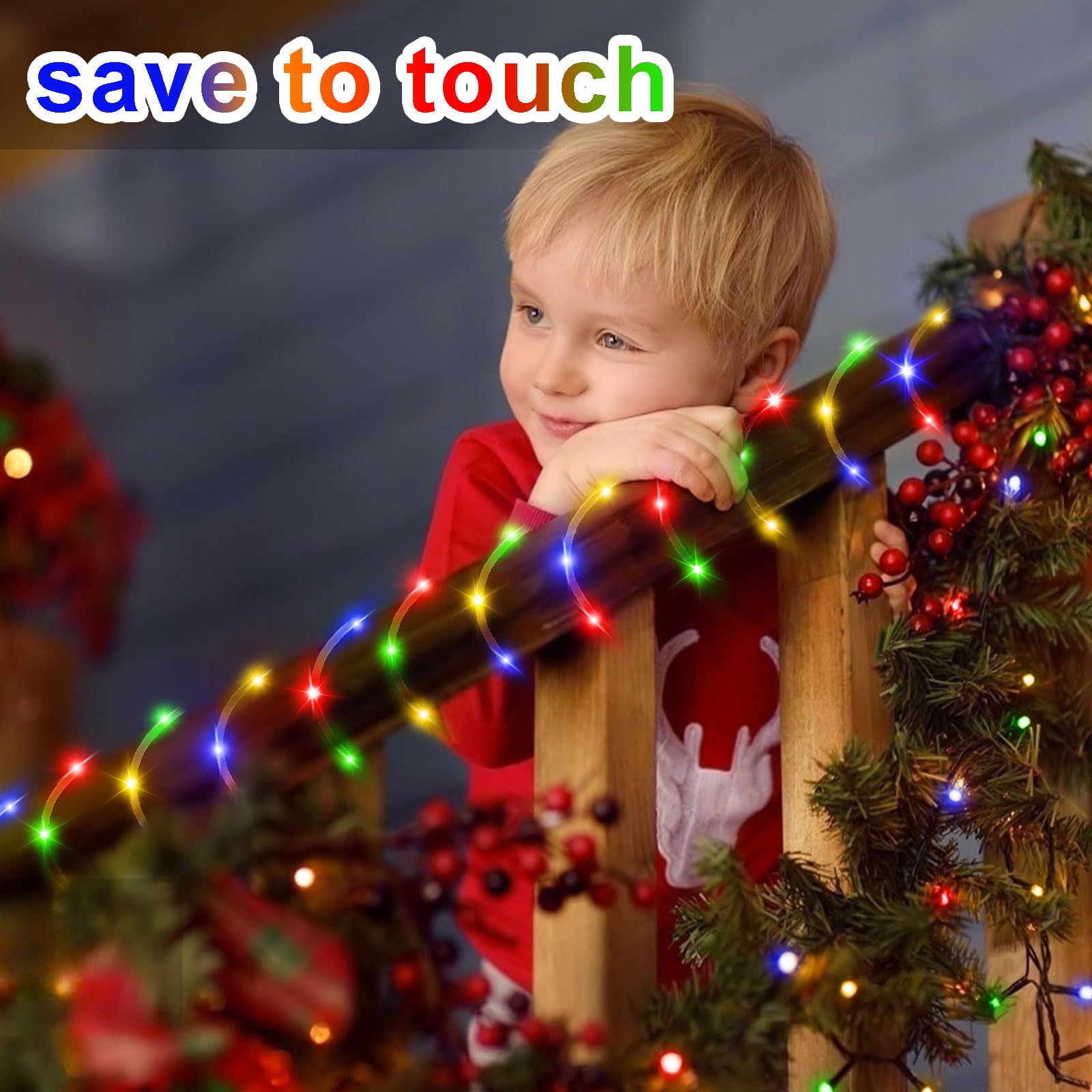 2 Pack Battery Operated Rope Lights ,Total 120Led Christmas Battery Powered String Lights Indoor Outdoor,8 Modes Waterproof Fairy Rope Lights With Timer For Bedroom Christmas Tree Patio (Multicolor)