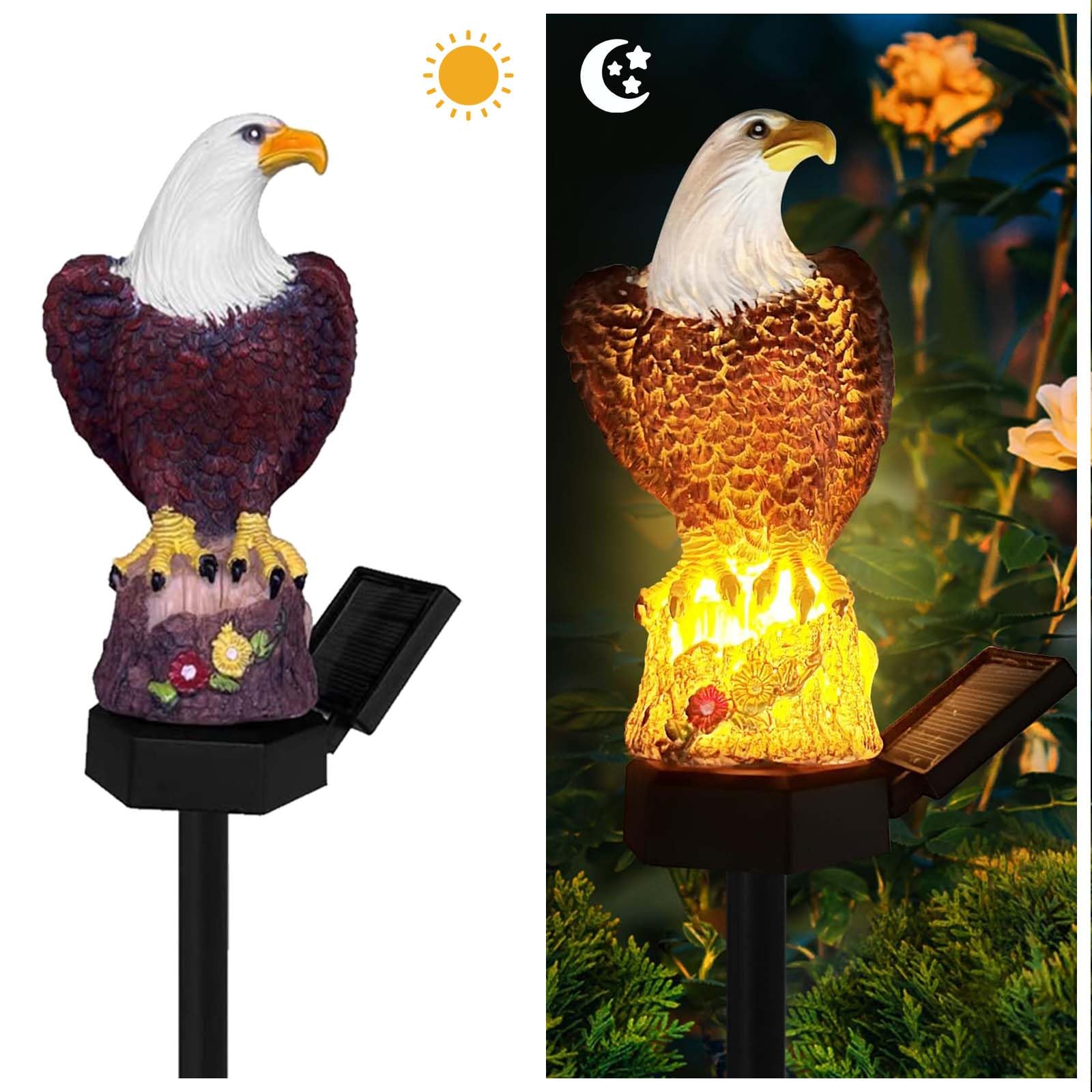 Eagle Solar Garden Lights - Outdoor Decor with LED Path Lights  Animal Statue Kitnish