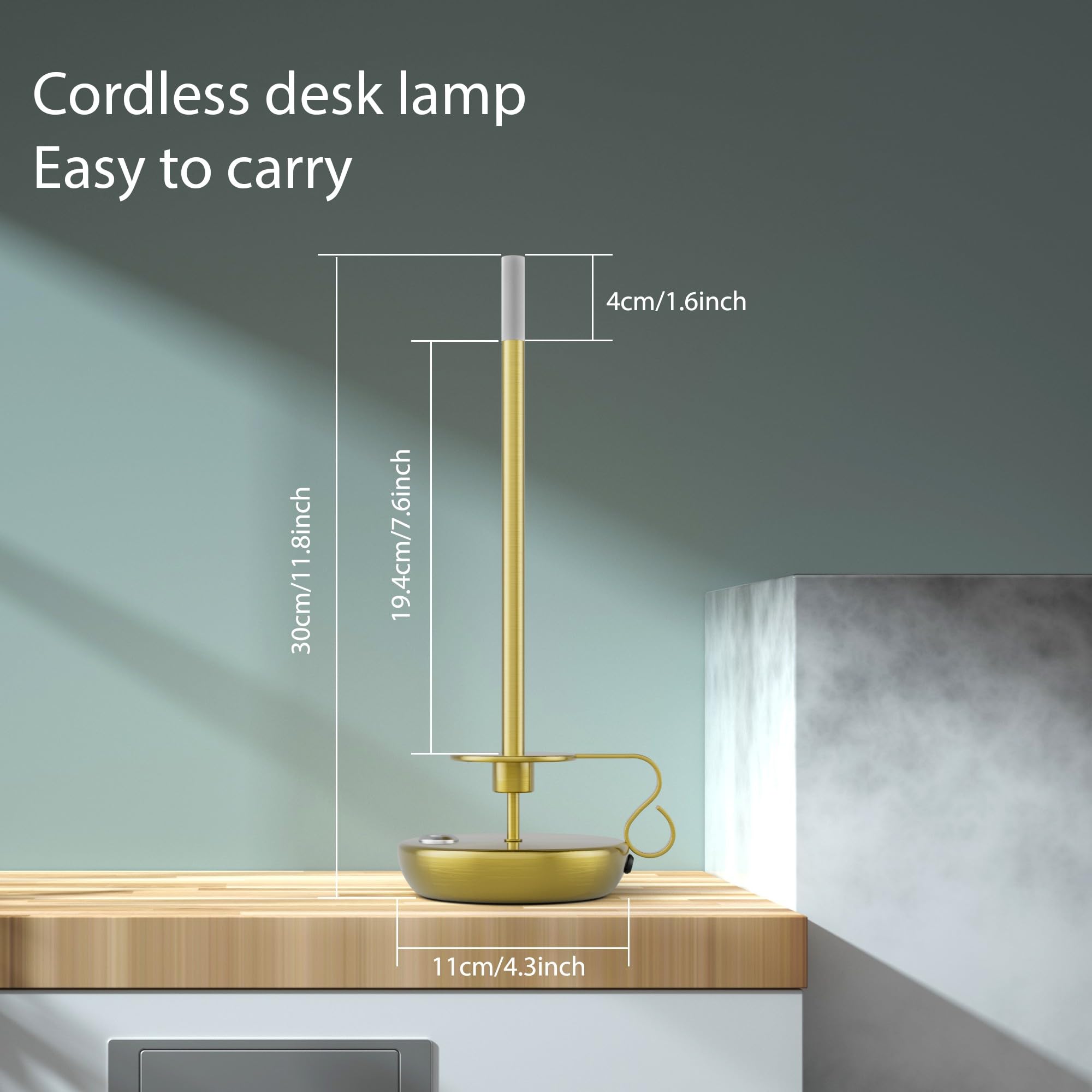 Irotine 2 Pack Cordless Led Table Lamp, Battery Powered Stepless Dimmable Rechargeable Table Lamp For Dinner/Dining/Bedroom/Bar/