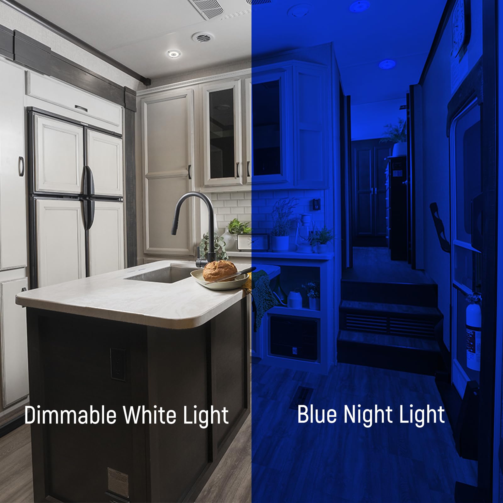 Obeaming 2 Pack 12V Led Ceiling Dome Light 400Lm, 4.75" Dimmable Interior Light For Rv Boat Camper Van Travel Trailer Truck Sailboat Interior Lighting, Surface Mount & Touch Switch(Cool White)