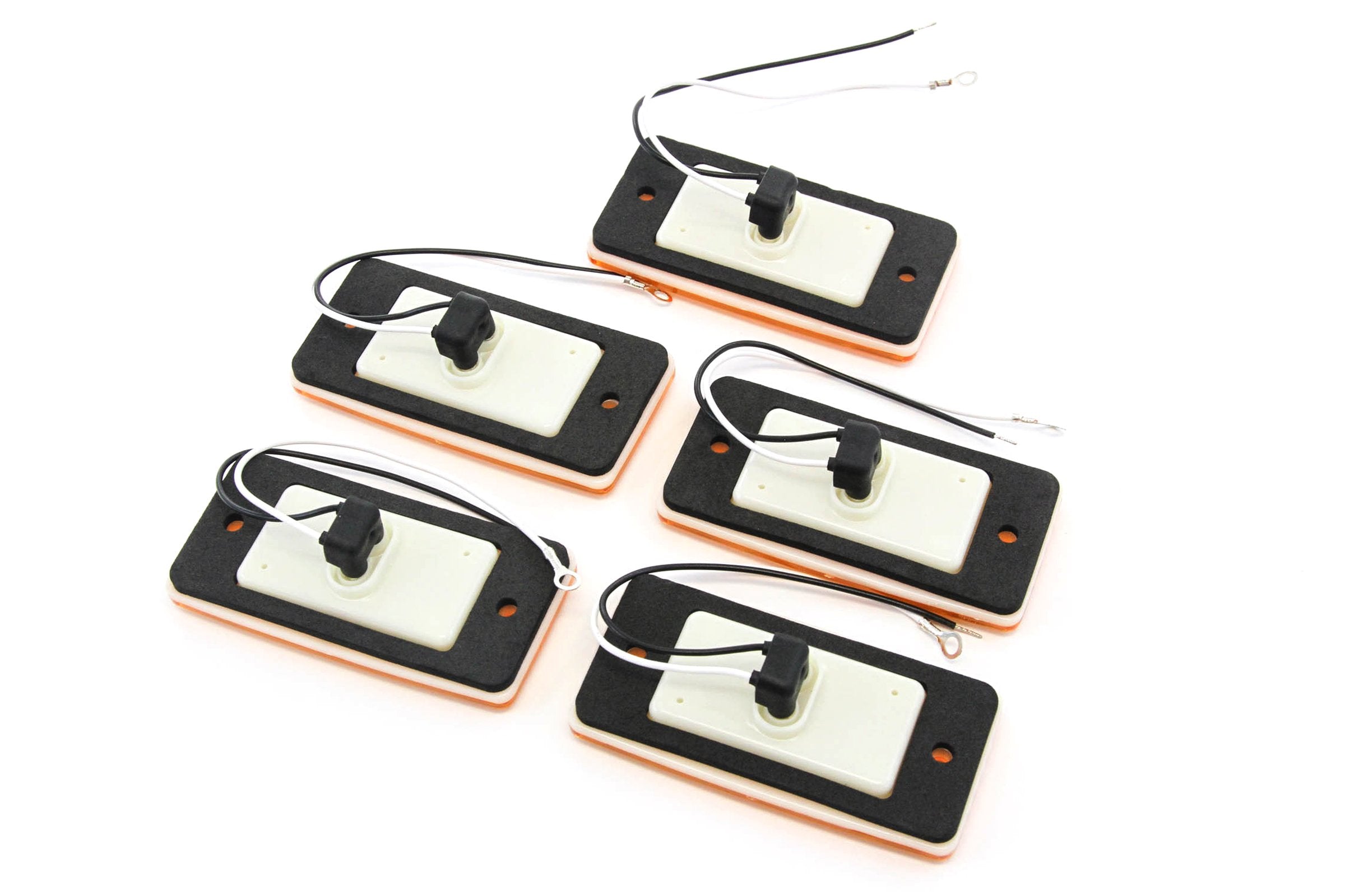 Waterpoof 5 Sealed Marker Led Amber Lights Compatible With Volvo Freightliner Roof Cab Truck Mount Semi Trailer Camper Bus Gasket Red Hound