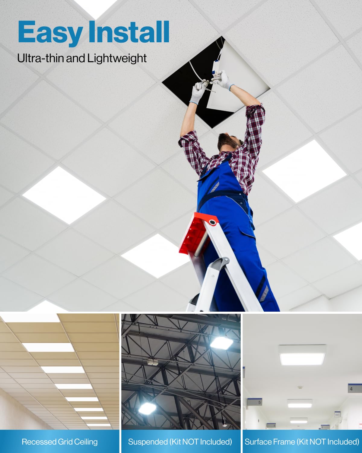 Sunco 2 Pack 2x2 LED Flat Panel Light, Dual Selectable CCT 4000K/5000K/6000K & Selectable Wattage 30W/35W/40W 5200 Lumens, Dimma