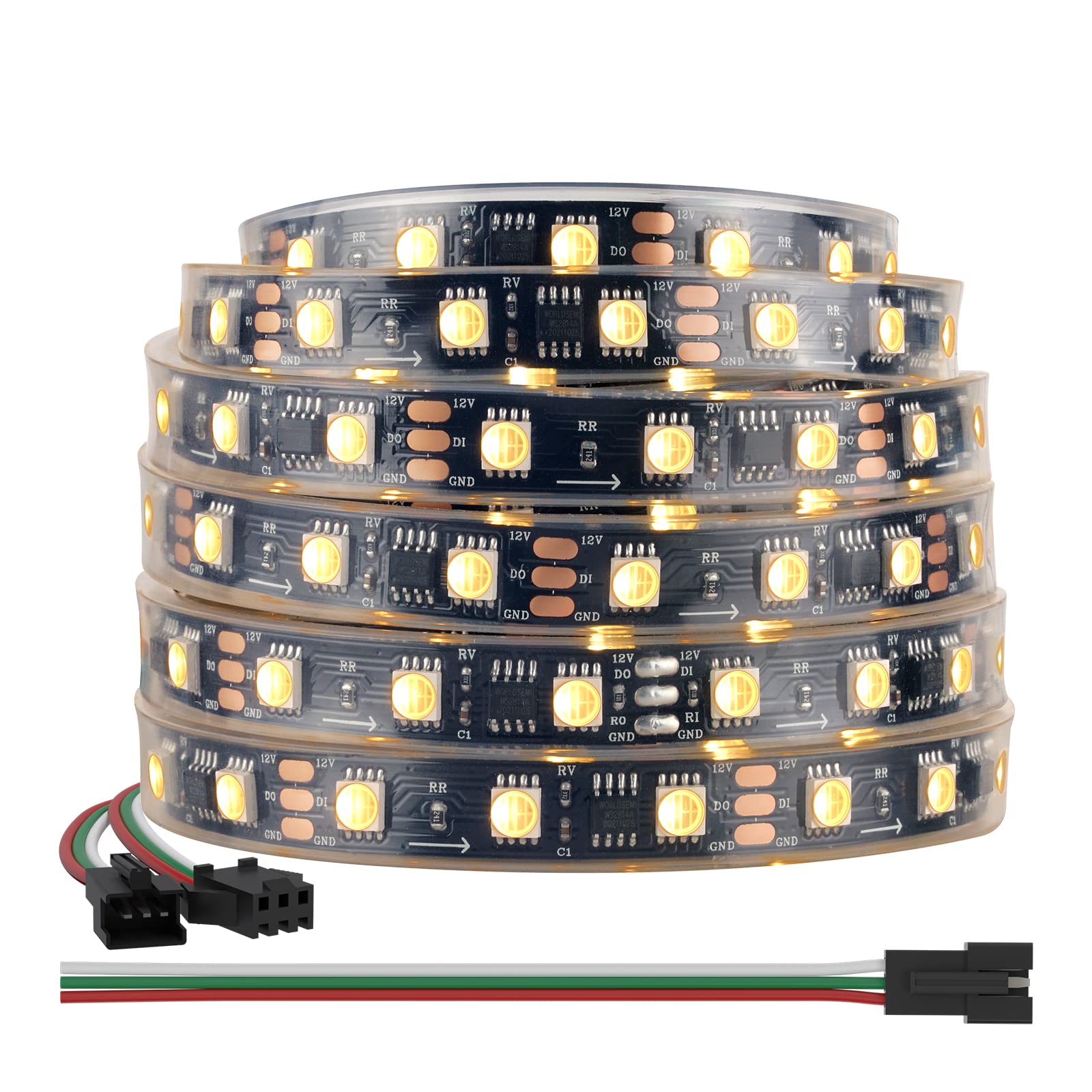 BTF-LIGHTING RGBW LED Strip, 16.4FT, 60LED/m, DC12V, IP67, Model 12V5MWS2814RGBCW60