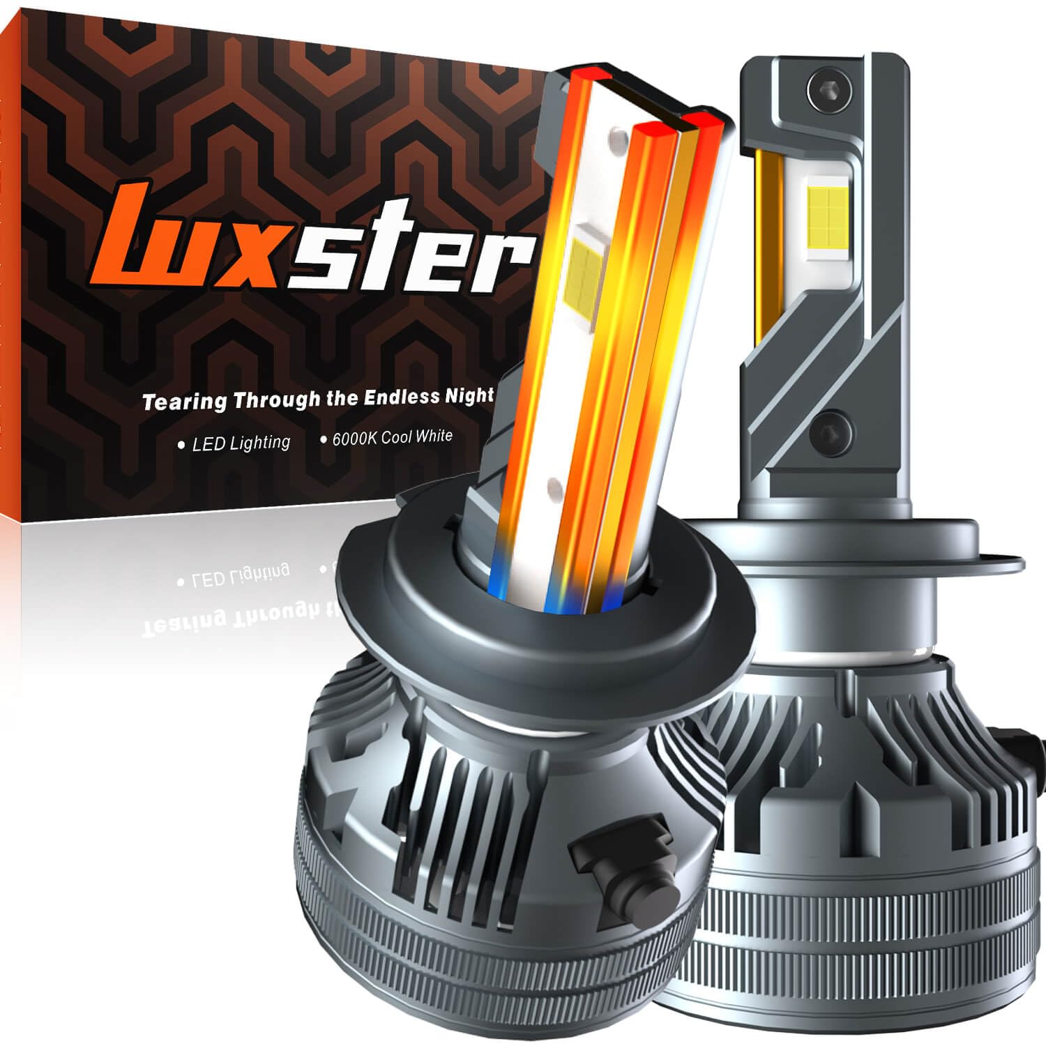LUXSTER H7 LED Bulbs, 40000LM Ultra Bright, 6000K Pure White, IP68 Waterproof, Plug-N-Play, Pack of 2