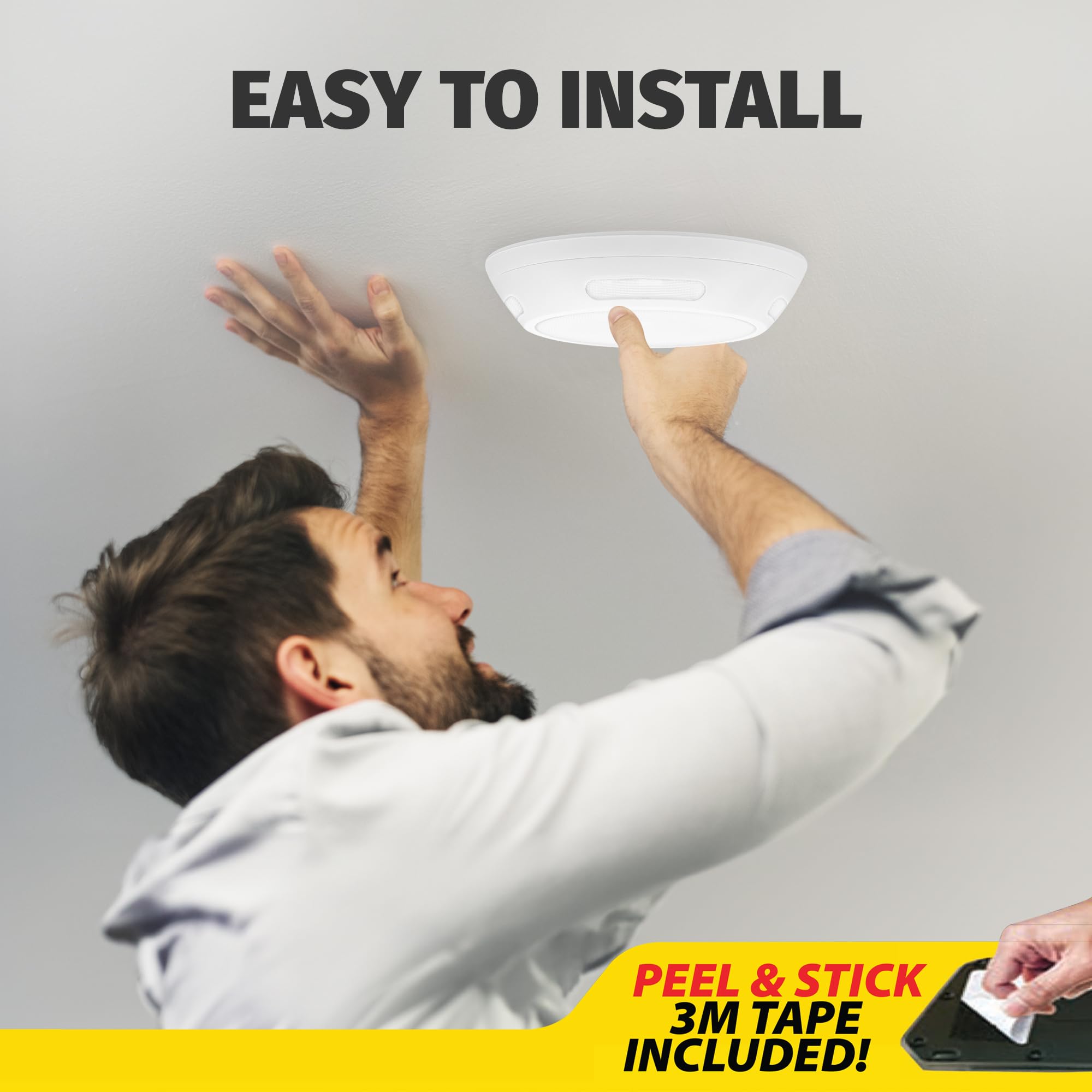 Motion Sensor Indoor Battery Operated Ceiling Lights, 300 Lumens Bright Easy to Install Wireless Ceiling with Remote, Indoor Mot