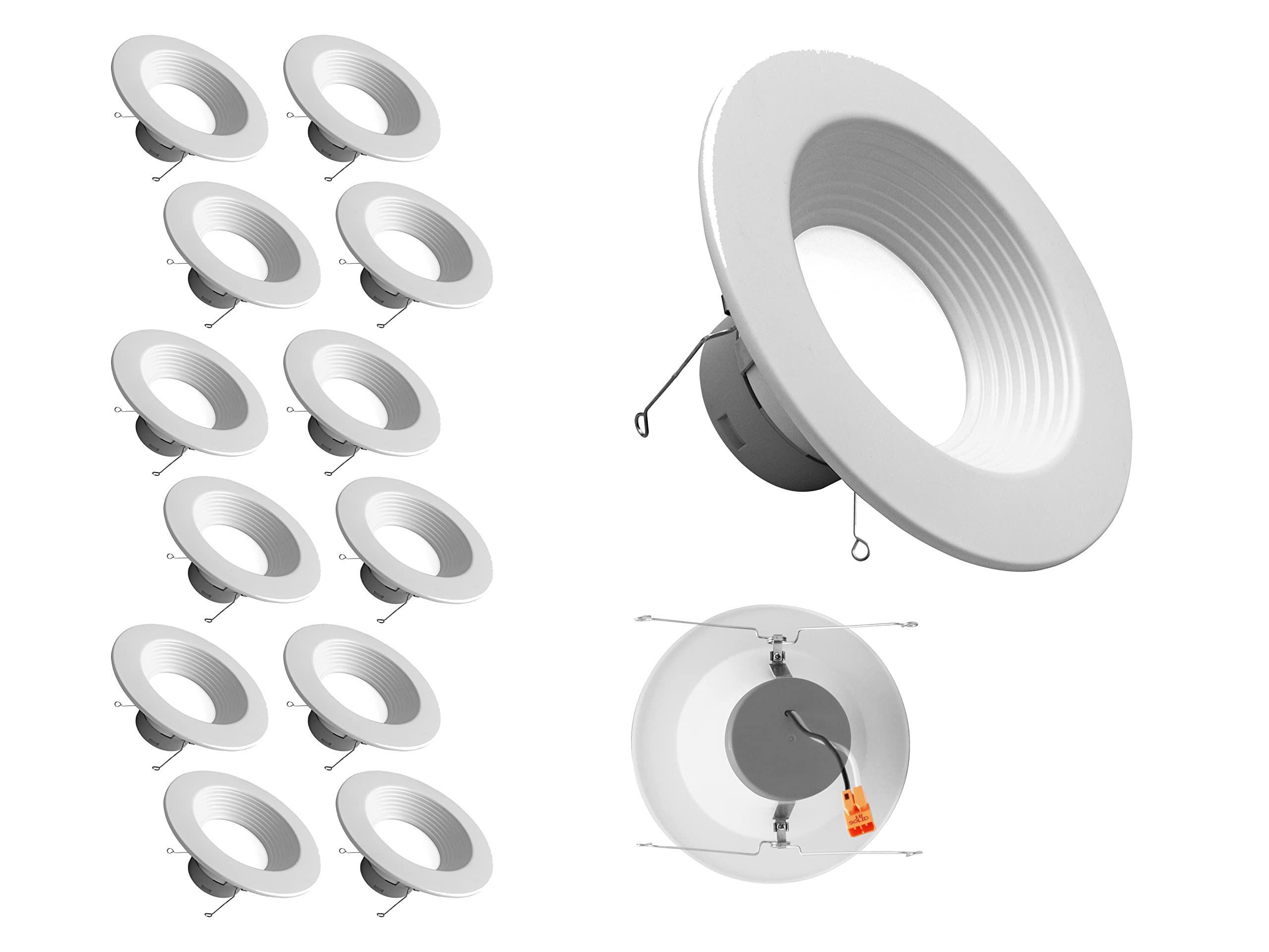 Nicor Lighting Dlr56(V6) 5/6-Inch White 900 Lumen 3000K Recessed Led Downlight With Baffle (12 Pack) (Dlr566091203Kwhbf-12)