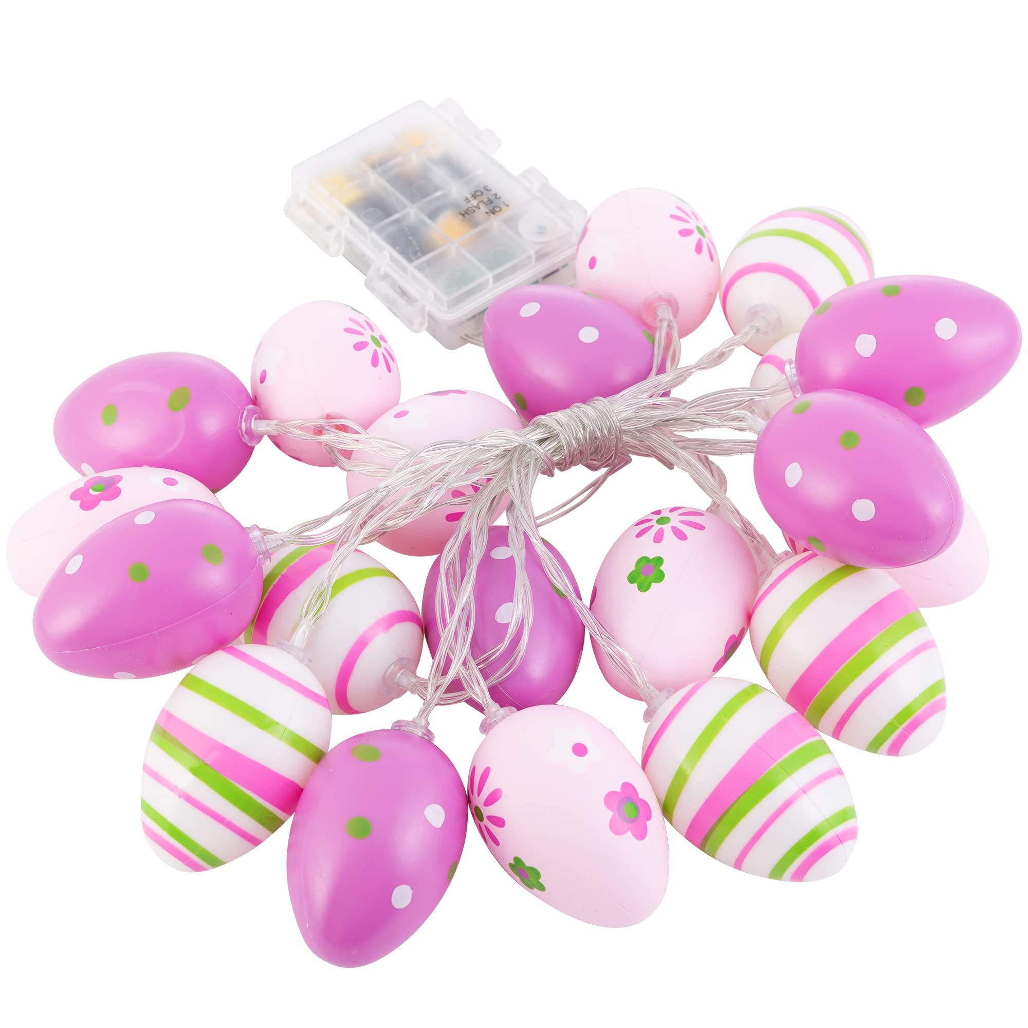 NJN Easter Eggs String Lights Battery Operated 10 ft 20 LED Fairy String Lights for Easter Decor Party Home Indoor Outdoor Garde