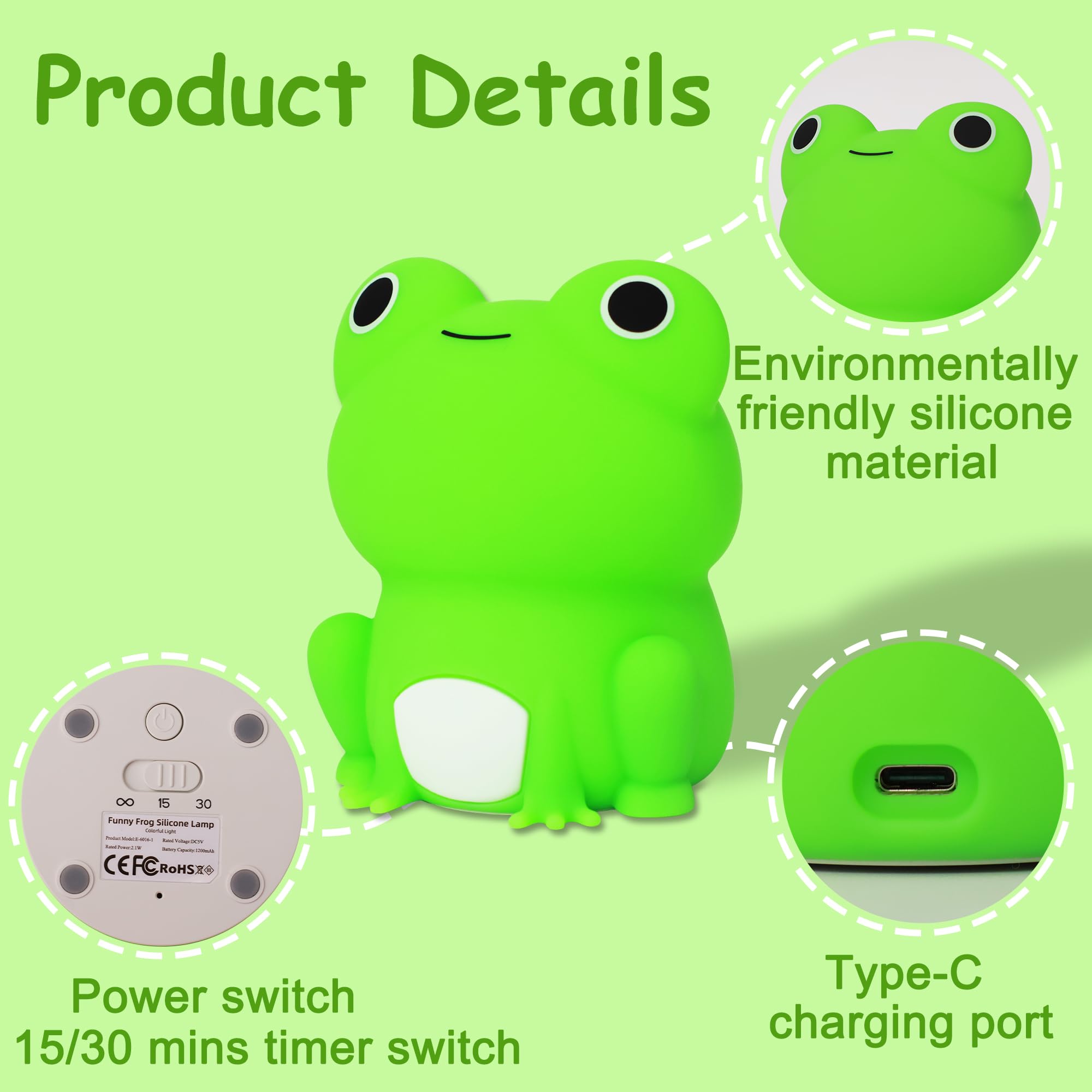Lampeez Frog Night Light  Cute Frog Gifts  Soft Silicone Lamp Nursery Nightlight Led Night Light  Bedroom Decor As Xmas Birthday Gifts For Boys Girls