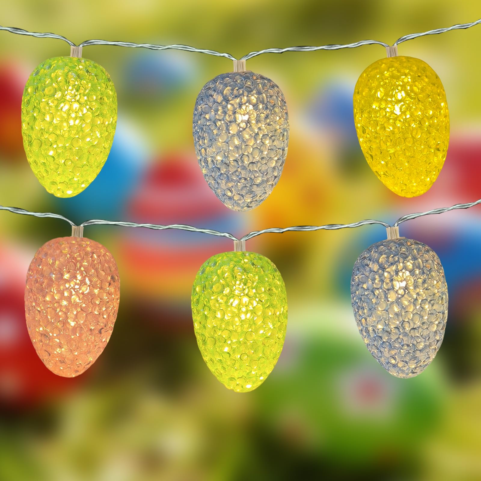 Myhimx Easter Egg Decorations Lights 6.8FT Easter Lights Battery Operated 10 LED Egg Light with Timer & 8 Modes  Pastel Spring String Light for Bedroom Indoor Outdoor Classroom Party Tree Home Decor