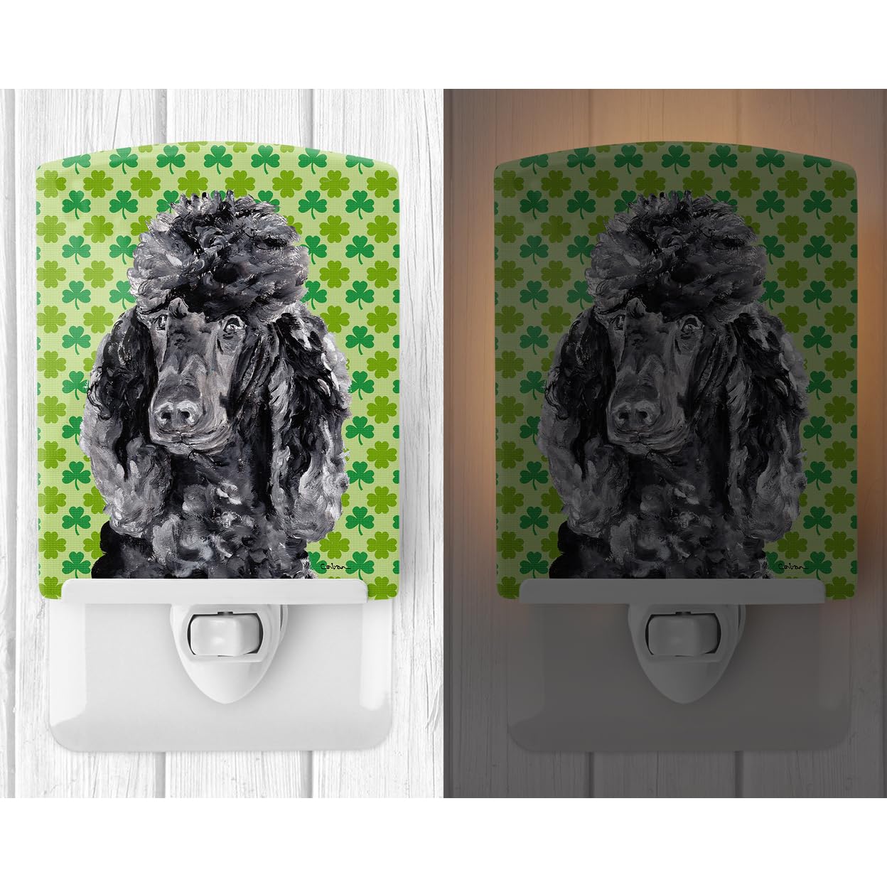 Carolines Treasures Ceramic Night Light, Black Standard Poodle, UL-Certified, 6x4x3in, Multicolor, Model SC9722CNL