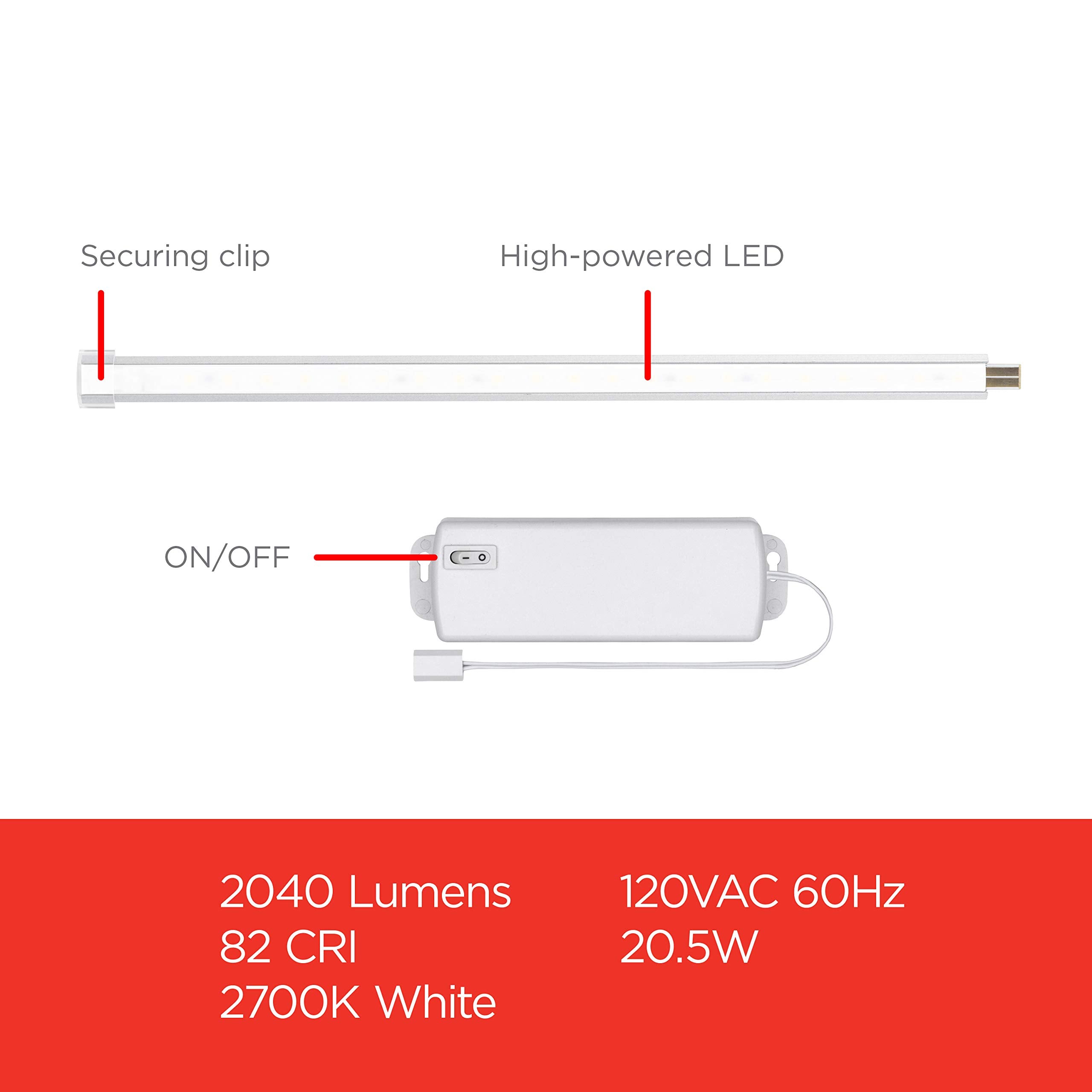 Ultrapro 10In. Linkable Led Strip Lights, 6 Pack, 1650 Lumens, Warm White, Under Cabinet Lighting