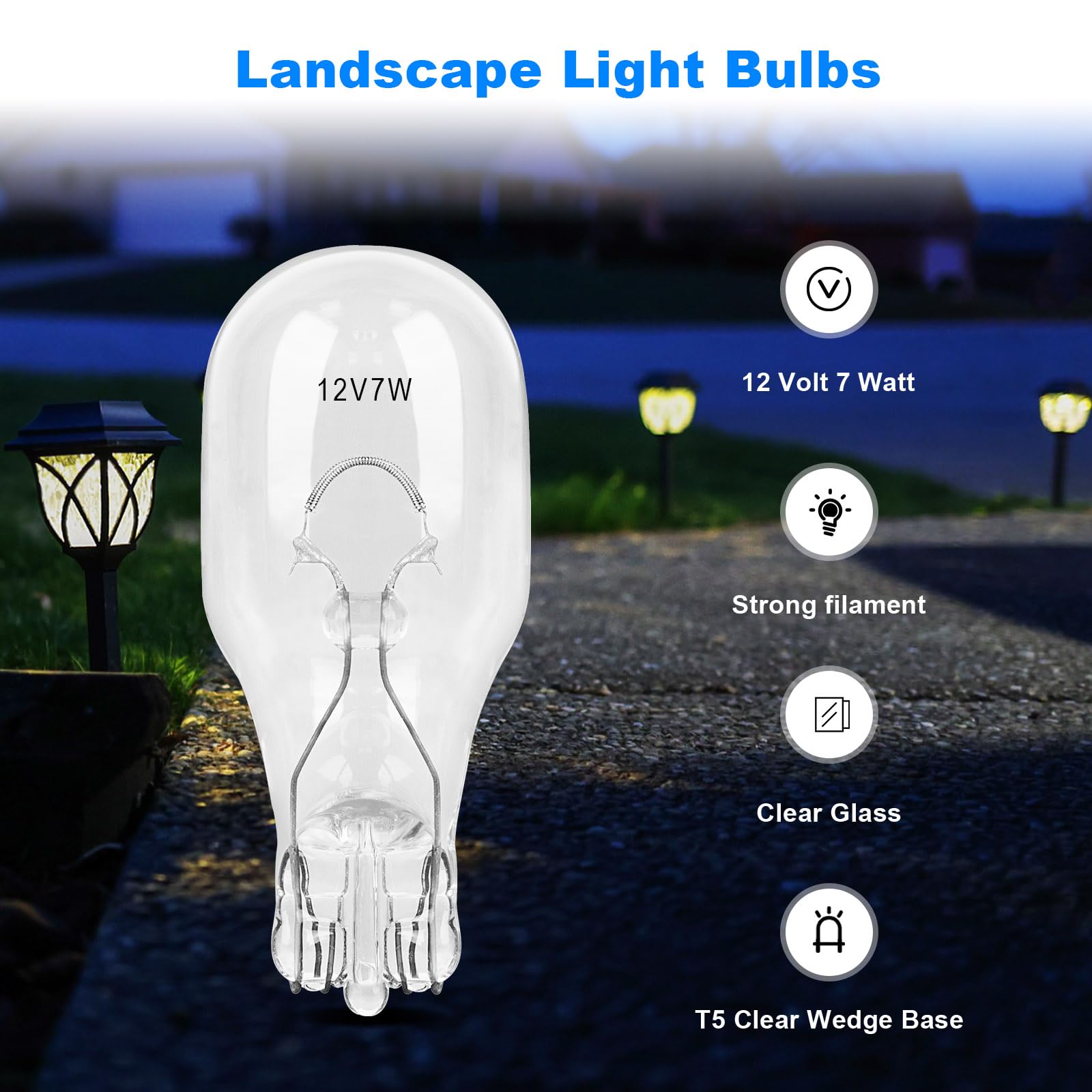 Kscjdg 7W 12V Landscape Light Bulbs -T5 Low Voltage Light Bulb For Garden Light Bulbs Deck Light Bulbs Yard Light Bulbs Low Volt