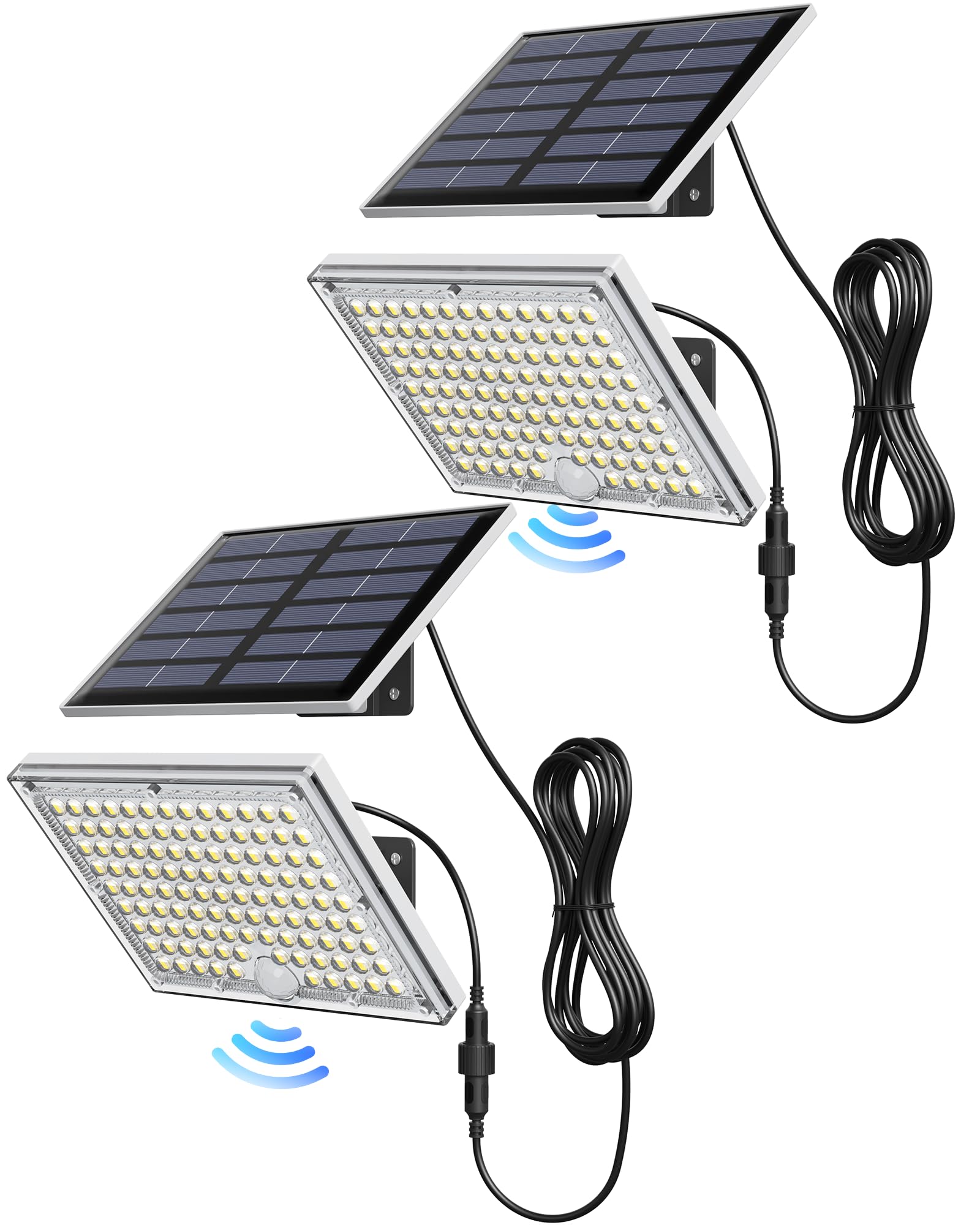 JACKYLED Solar Lights for Outside with Motion Sensor, 113 Bright LEDs 9000K Solar Flood Lights Outdoor Waterproof, Dusk to Dawn