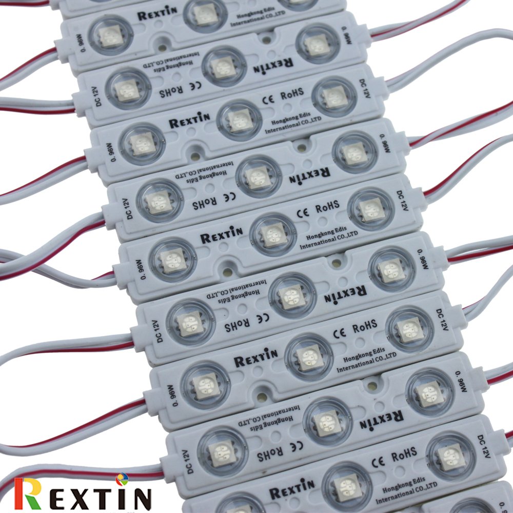 Rextin Super Bright 200Pcs 3 Led Module Blue 5050 Smd 66-72Lm Each Module Waterproof Decorative Light For Letter Sign Advertisin